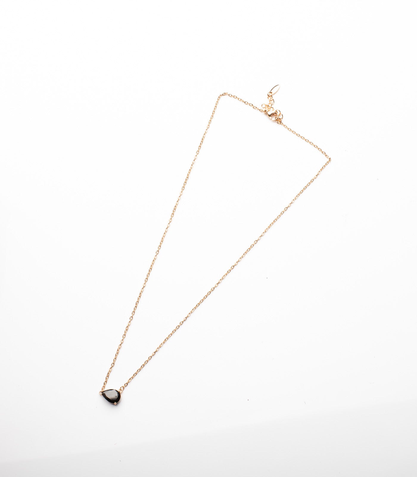Black Drop Necklace (Brass)
