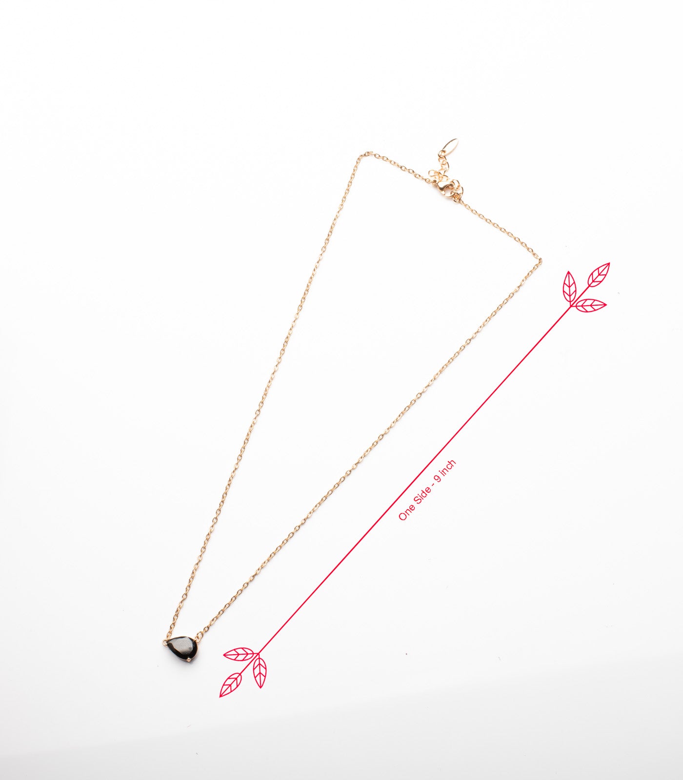 Black Drop Necklace (Brass)
