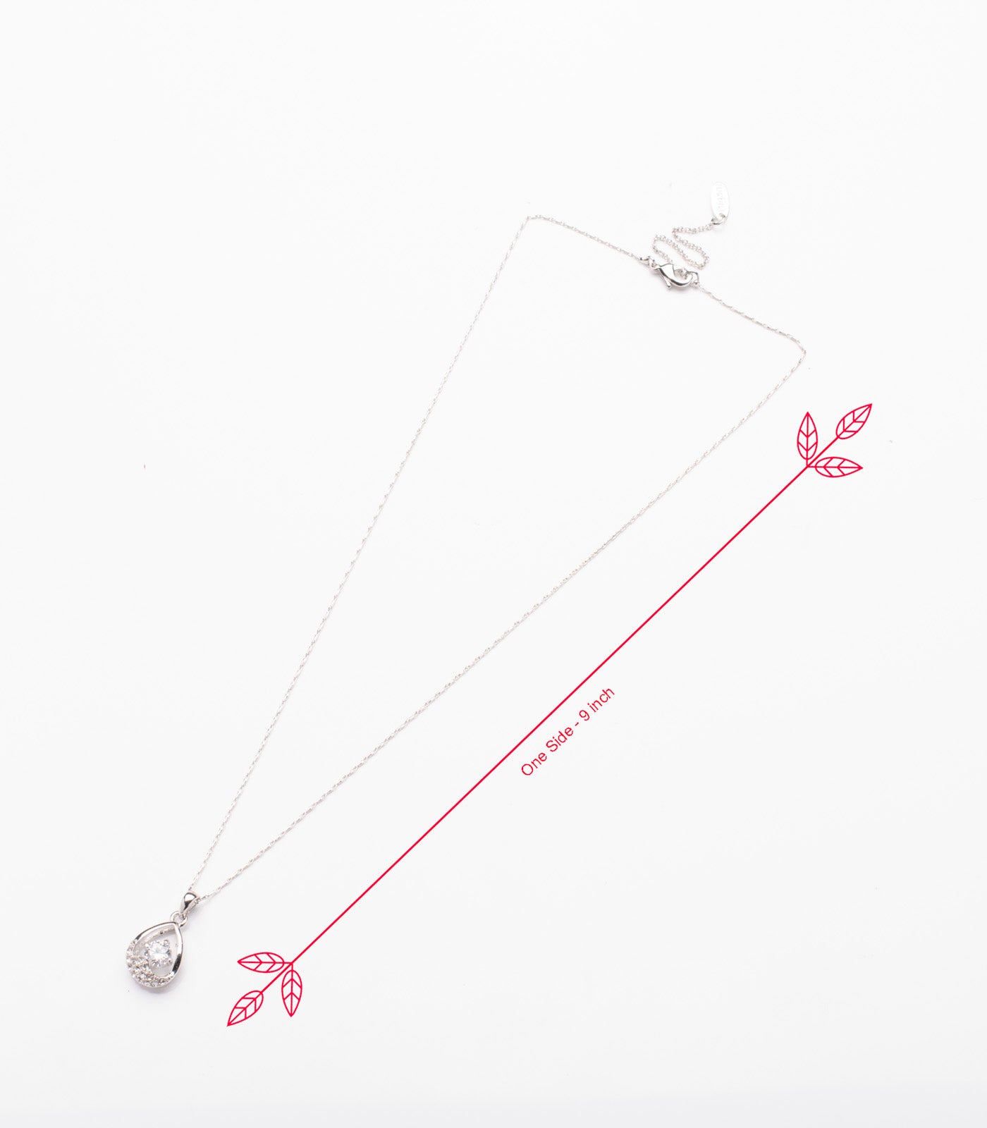Crystal in Teardrop Necklace (Brass)