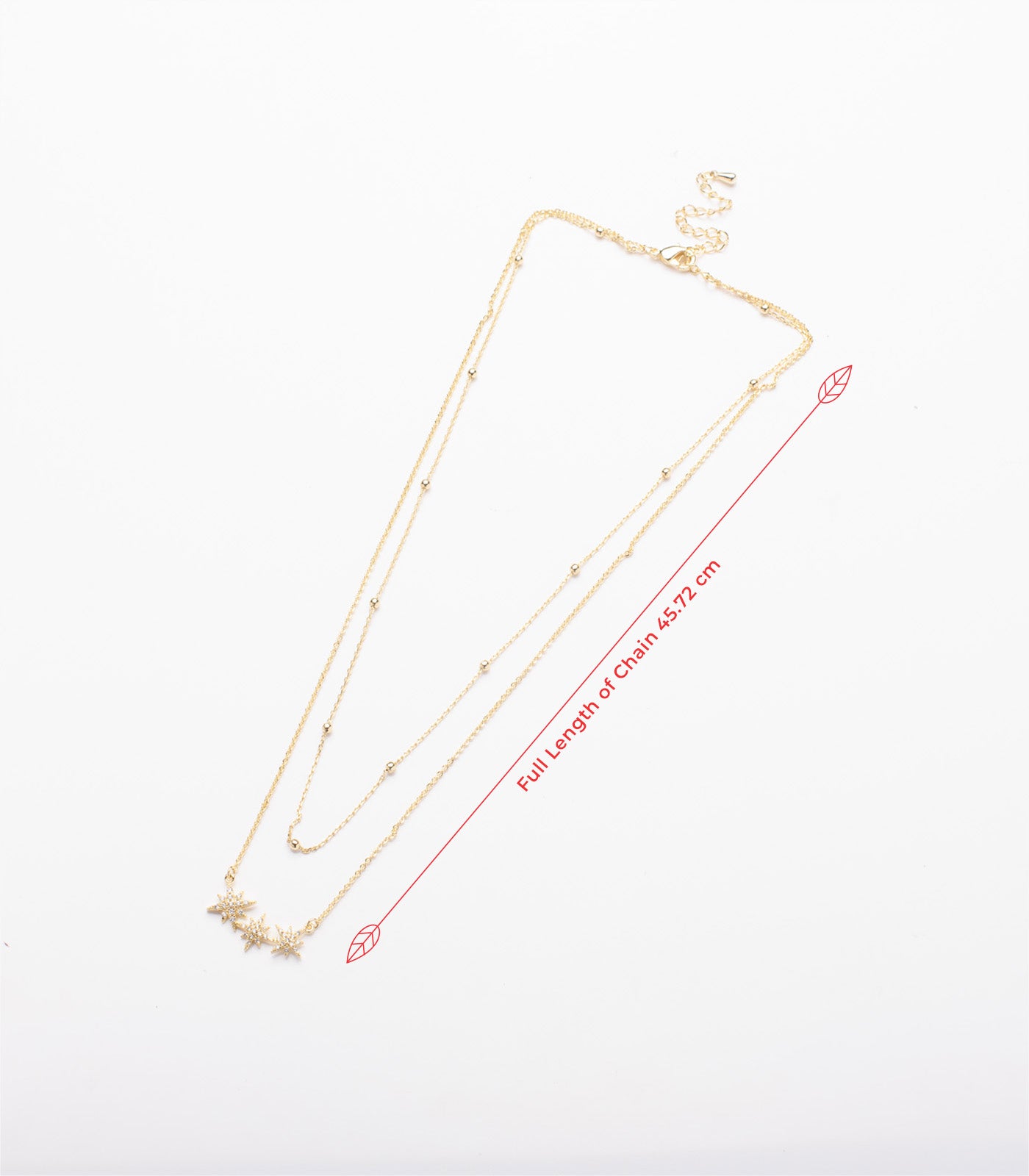 Dual Layered Golden Sparkle Necklace (Brass)