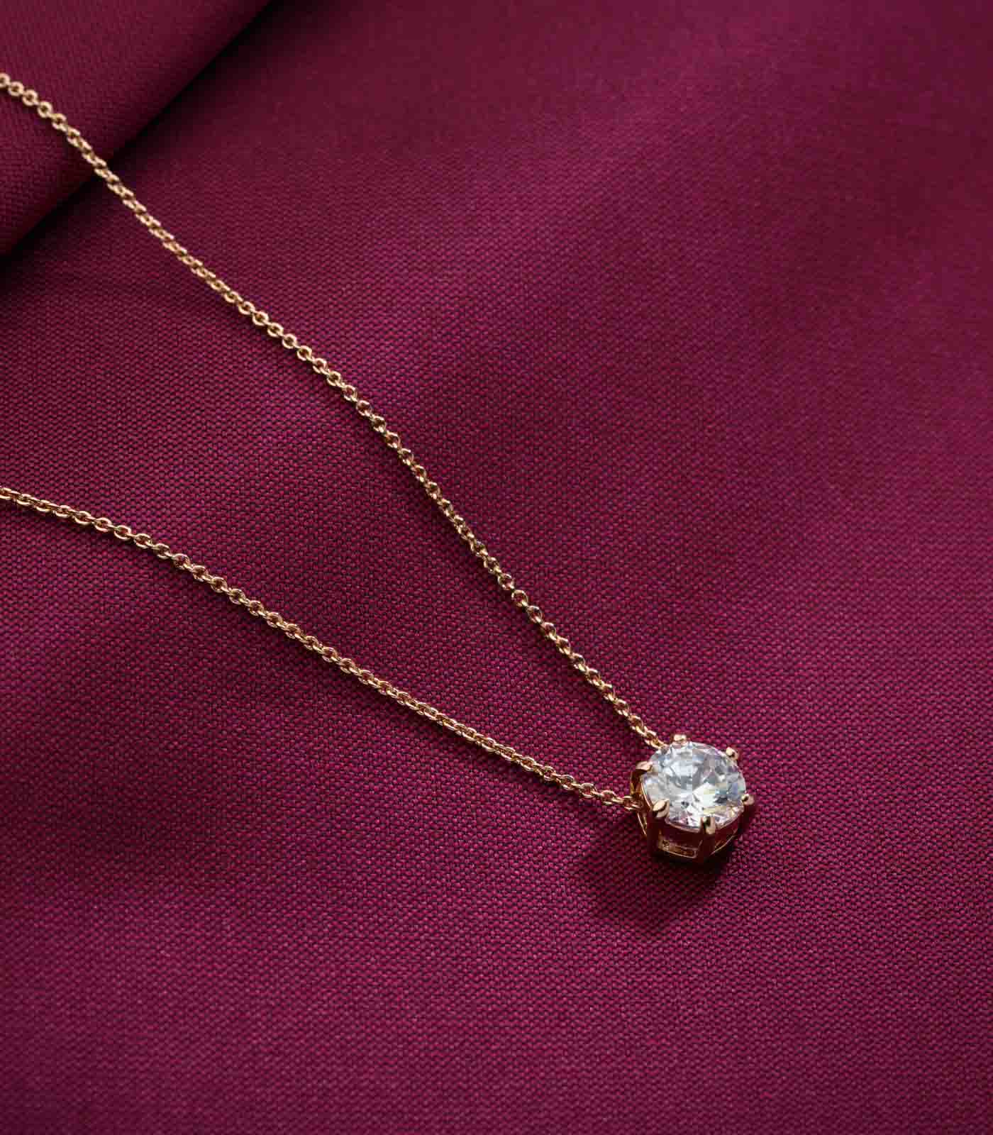 Classic Single Stud Necklace (Brass)