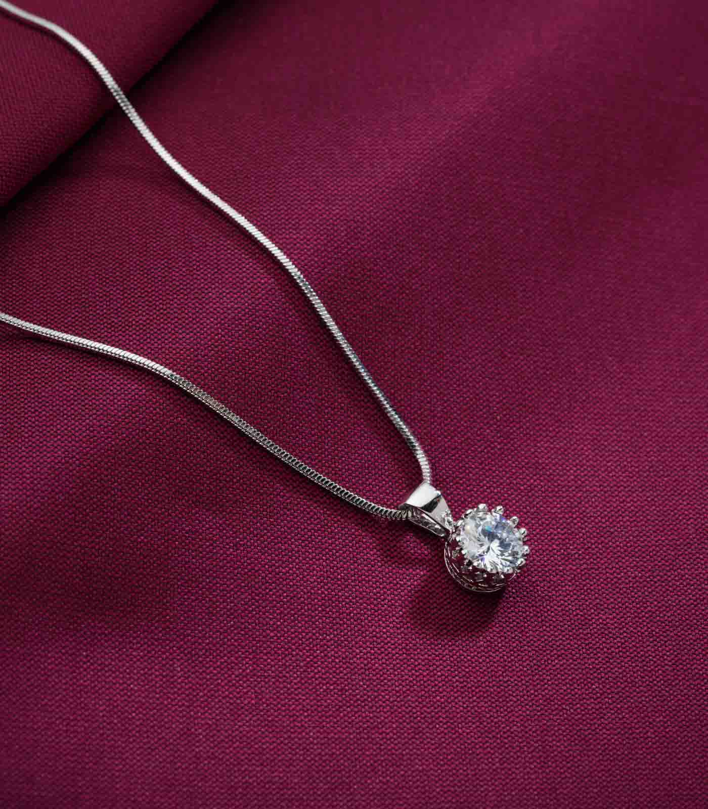 Round Stud Silver Polish Necklace (Brass)