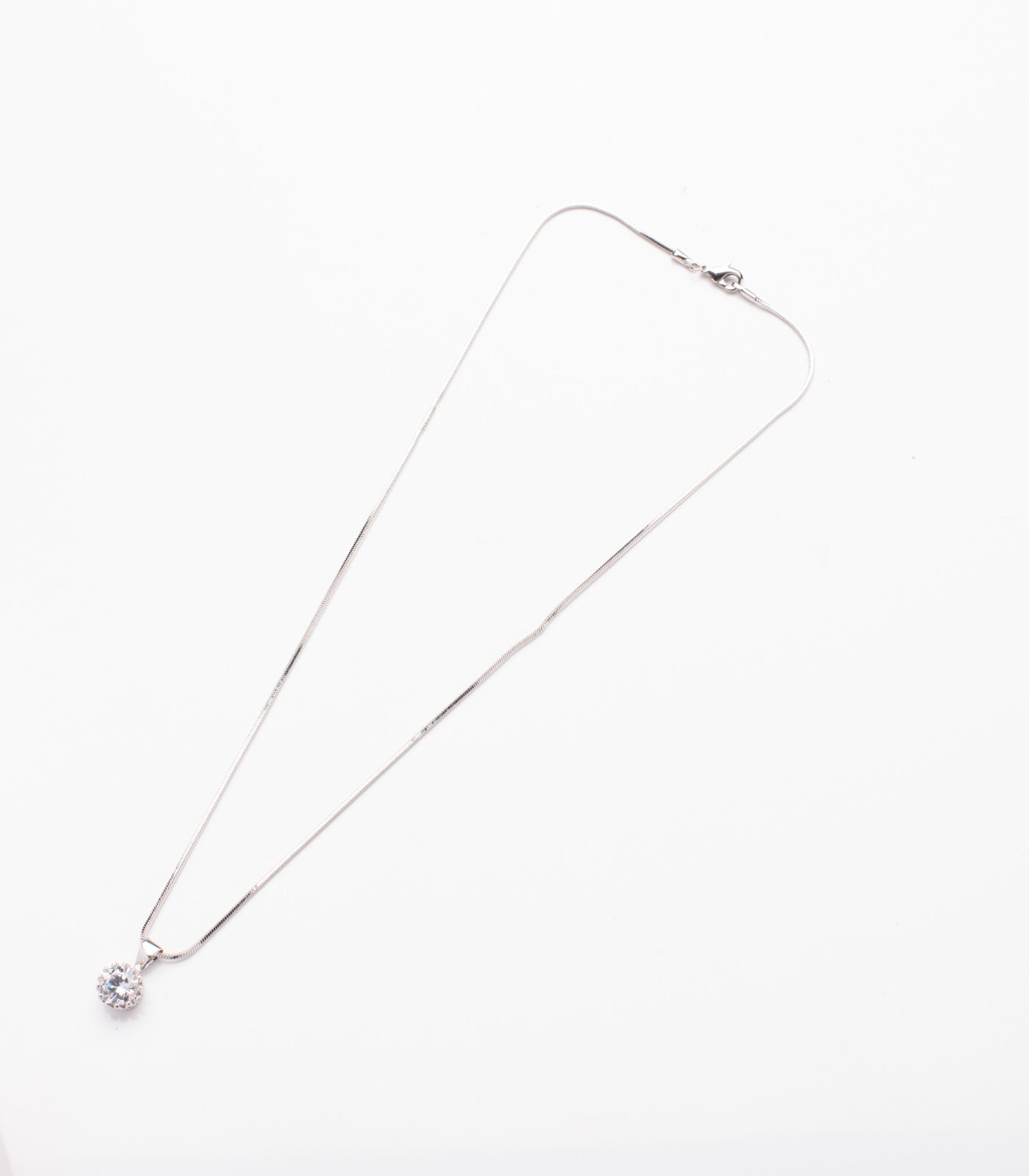 Round Stud Silver Polish Necklace (Brass)