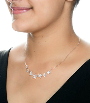 Septa Floral Rose Polish Necklace (Brass)