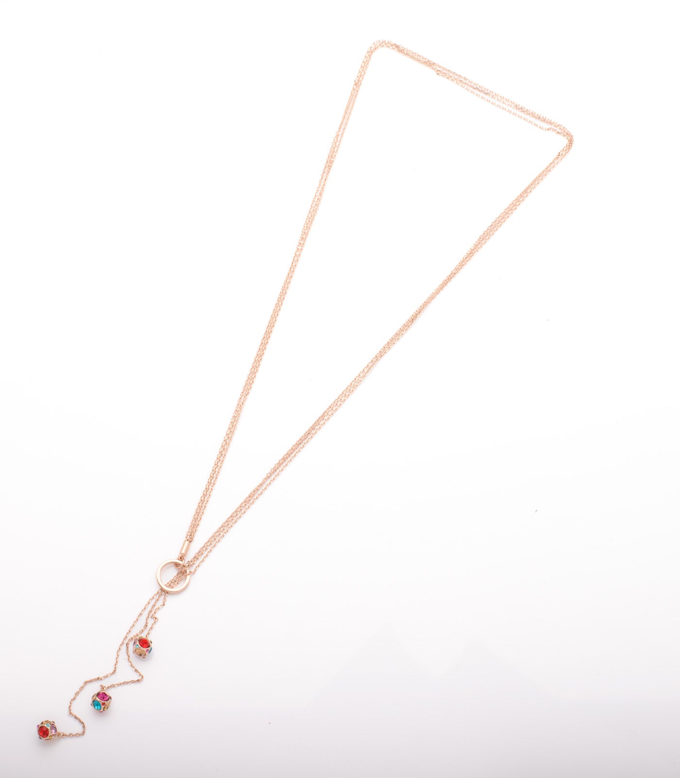 Multicolor Dancing Balls Necklace (Brass)