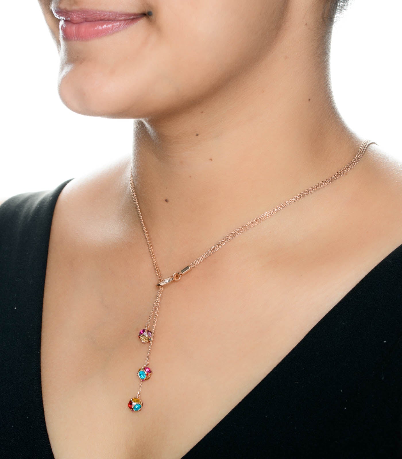 Multicolor Dancing Balls Necklace (Brass)