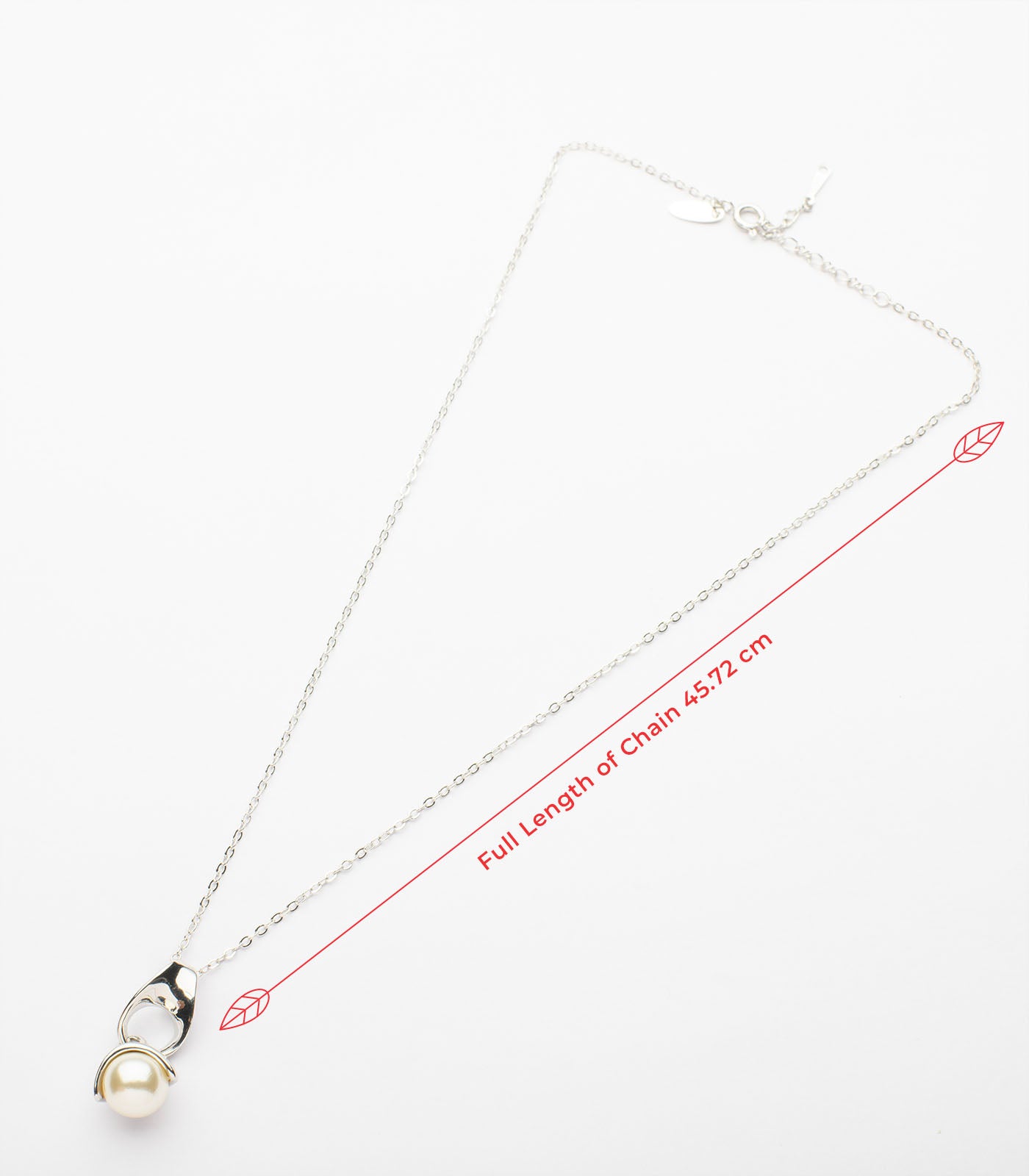 Precious Tangled Silver Color And Pearls Necklace (Brass)
