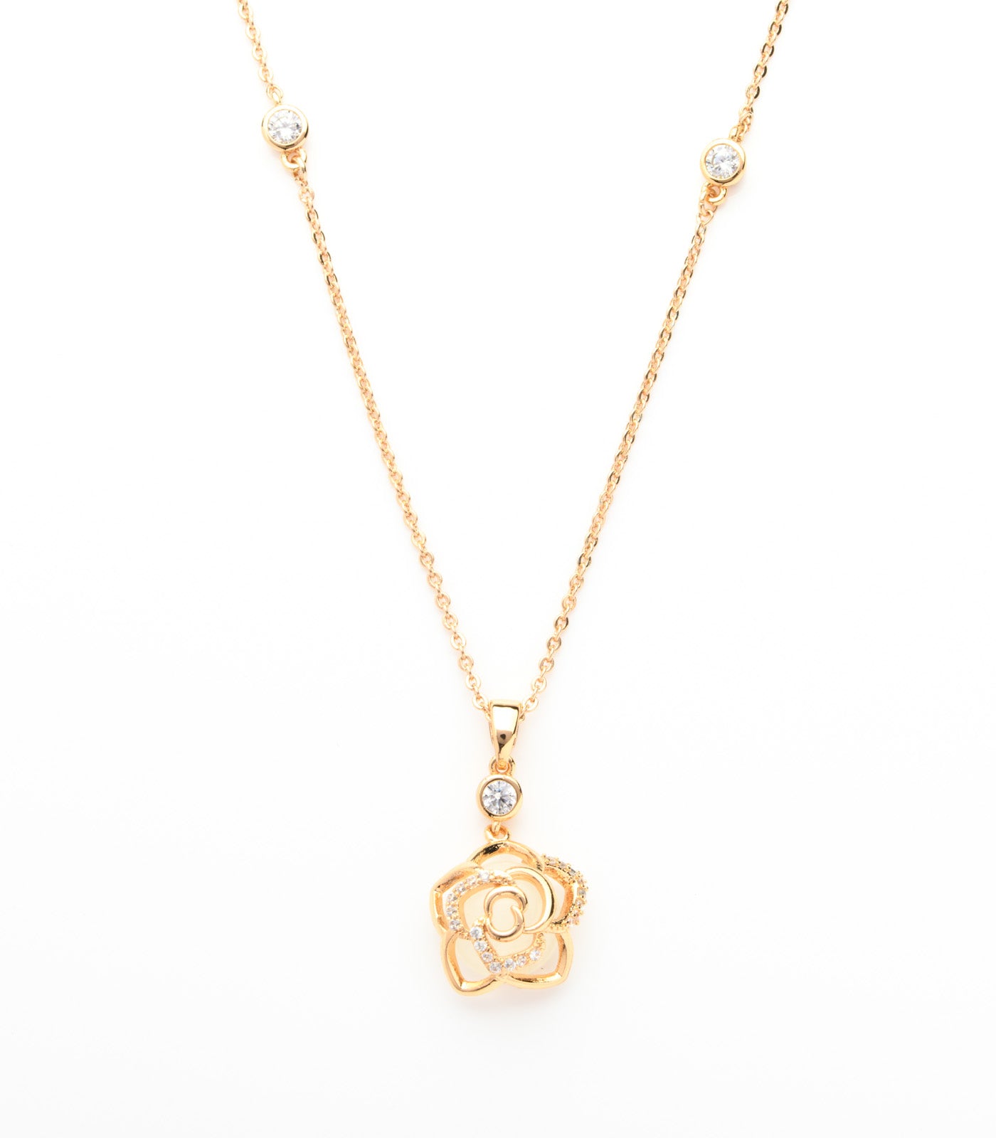 Hanging Bloom Necklace (Brass)