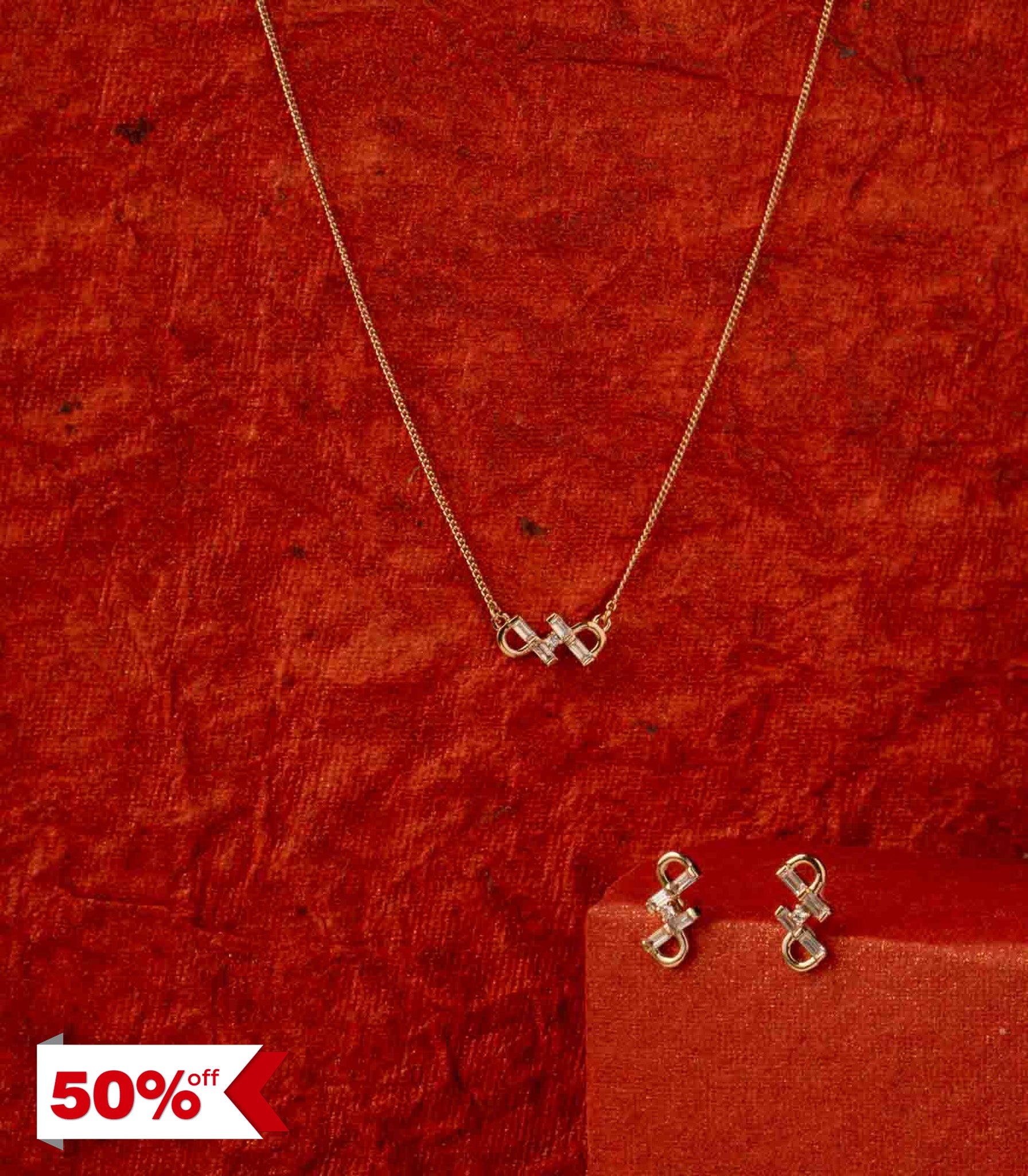 Classy Infinite Necklace Set (Brass)