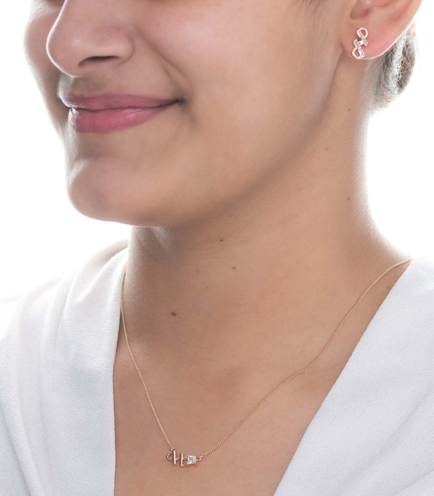 Classy Infinite Necklace Set (Brass)