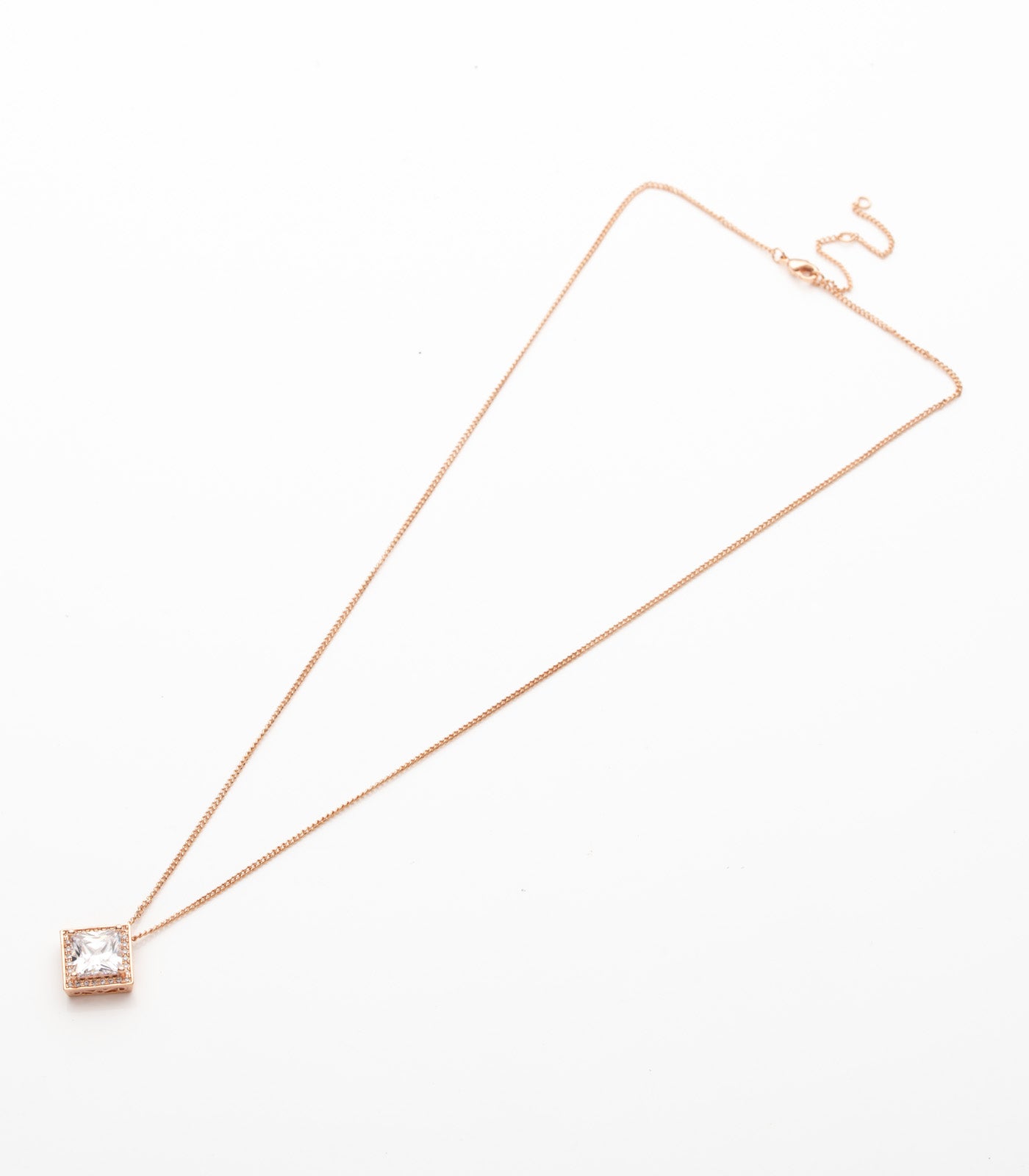 Sterling Diamond Shaped Necklace Set (Brass)