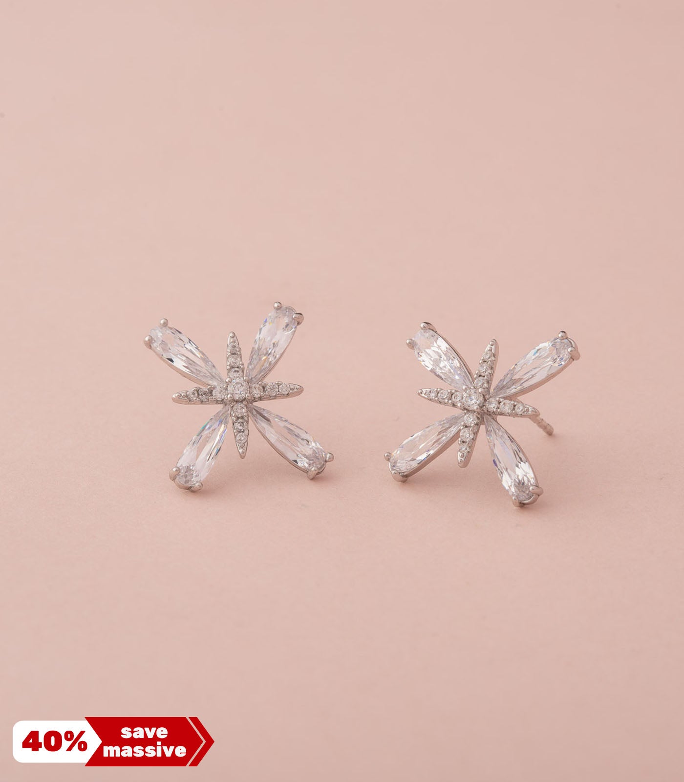 Star & Shine SIlver Color Earrings (Brass)