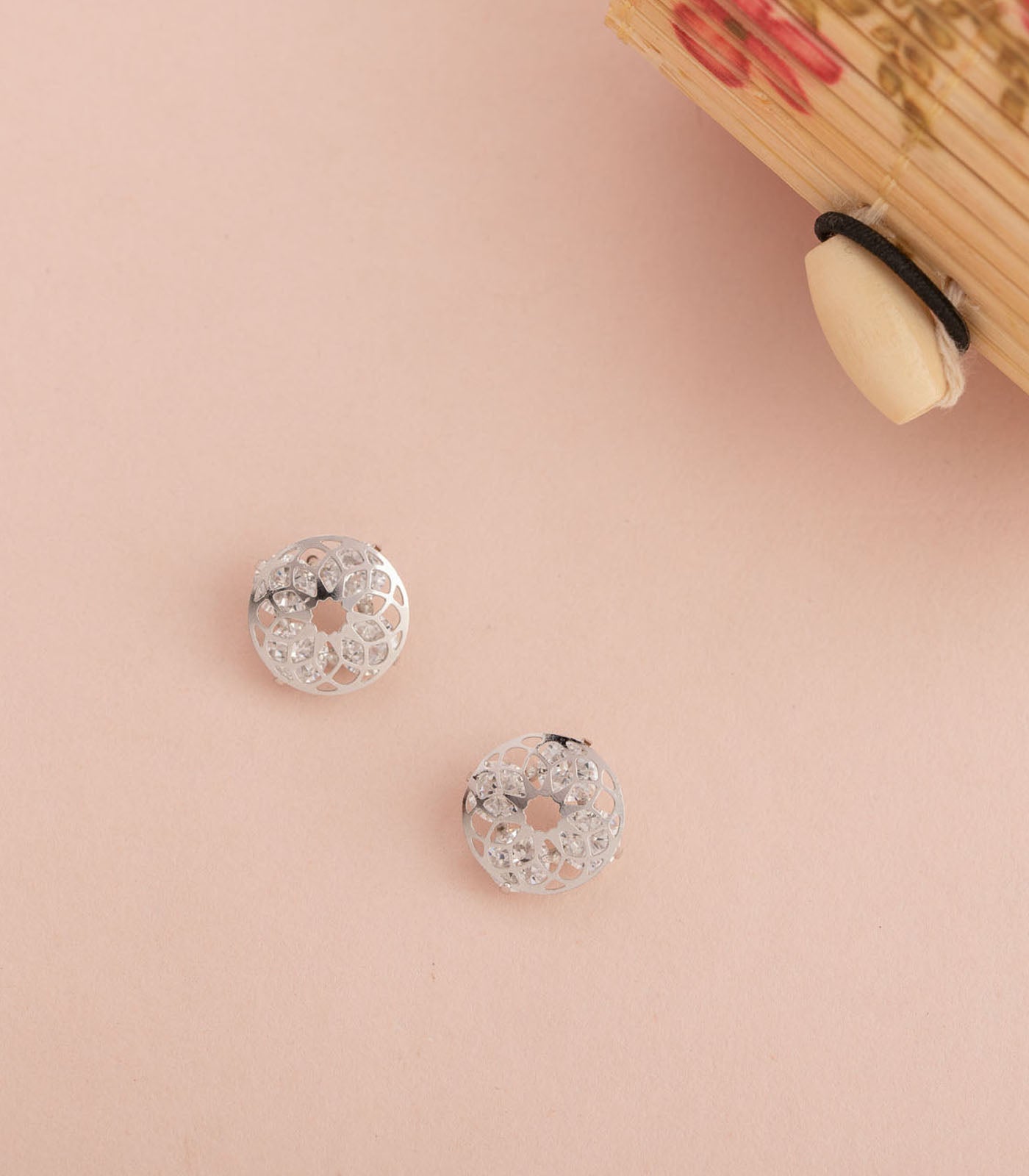 Silver Geometric Sun Earrings (Brass)