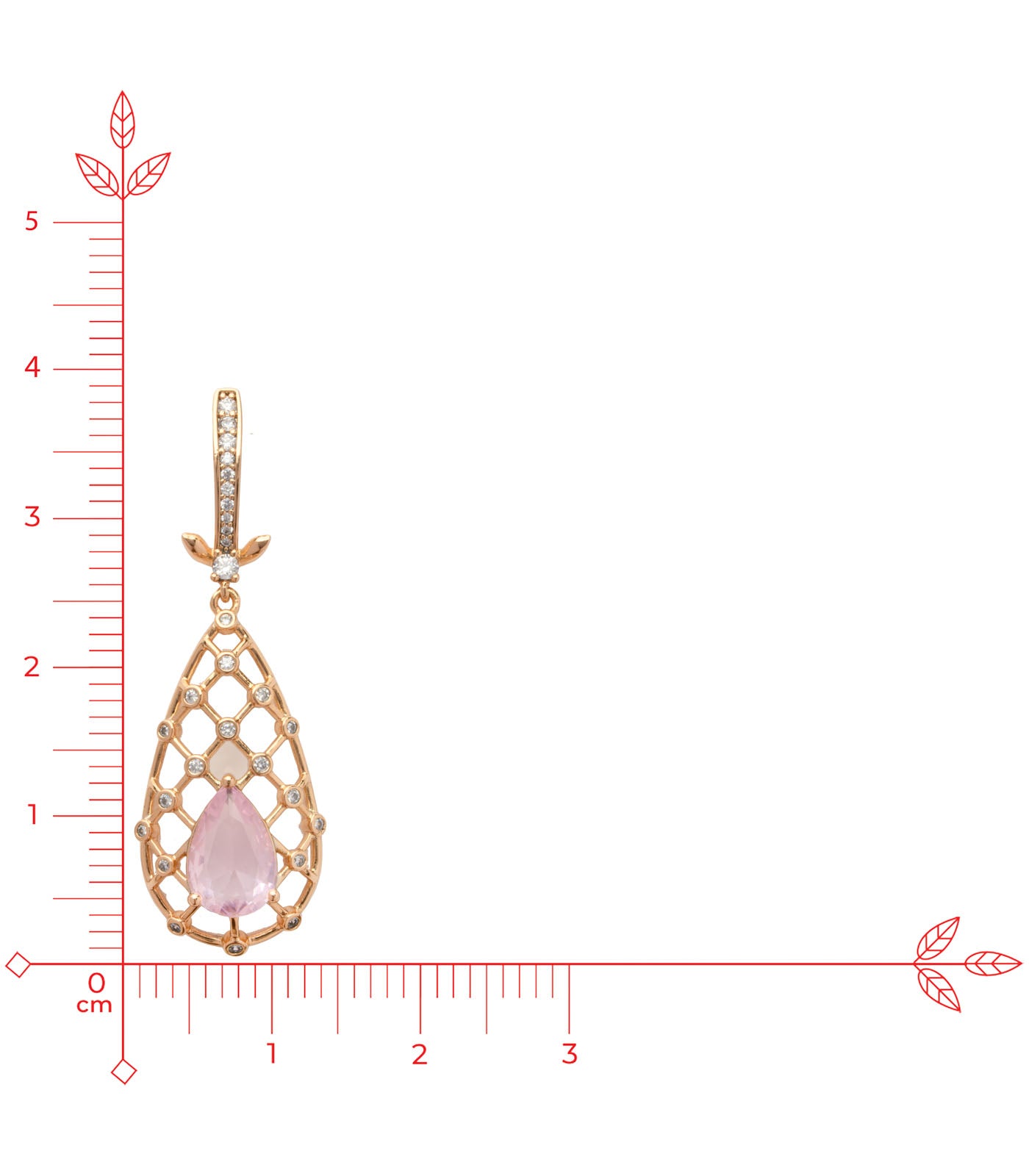 Maze With Pink Stone Tops (Brass)