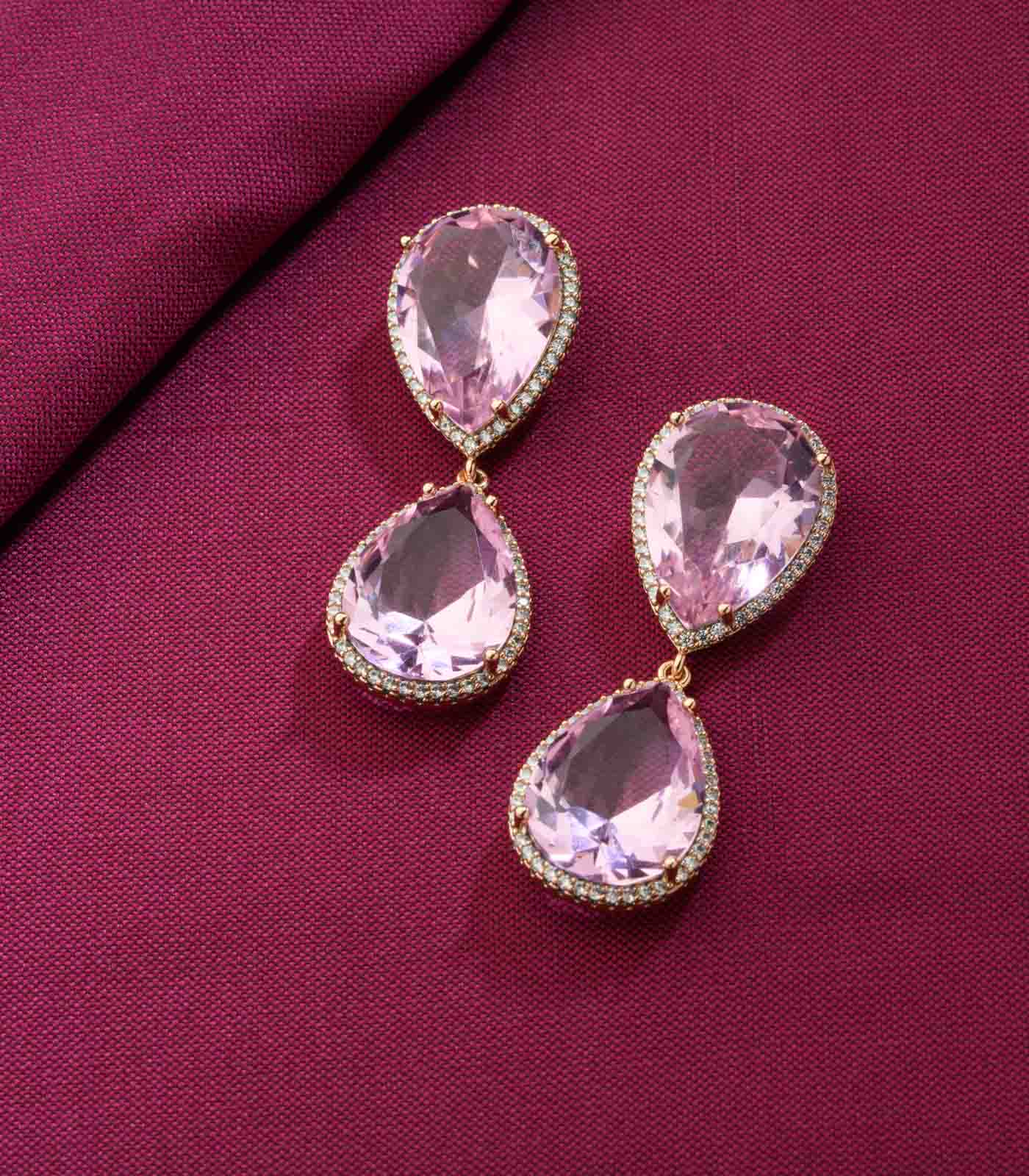 Pink Party Earrings (Brass)