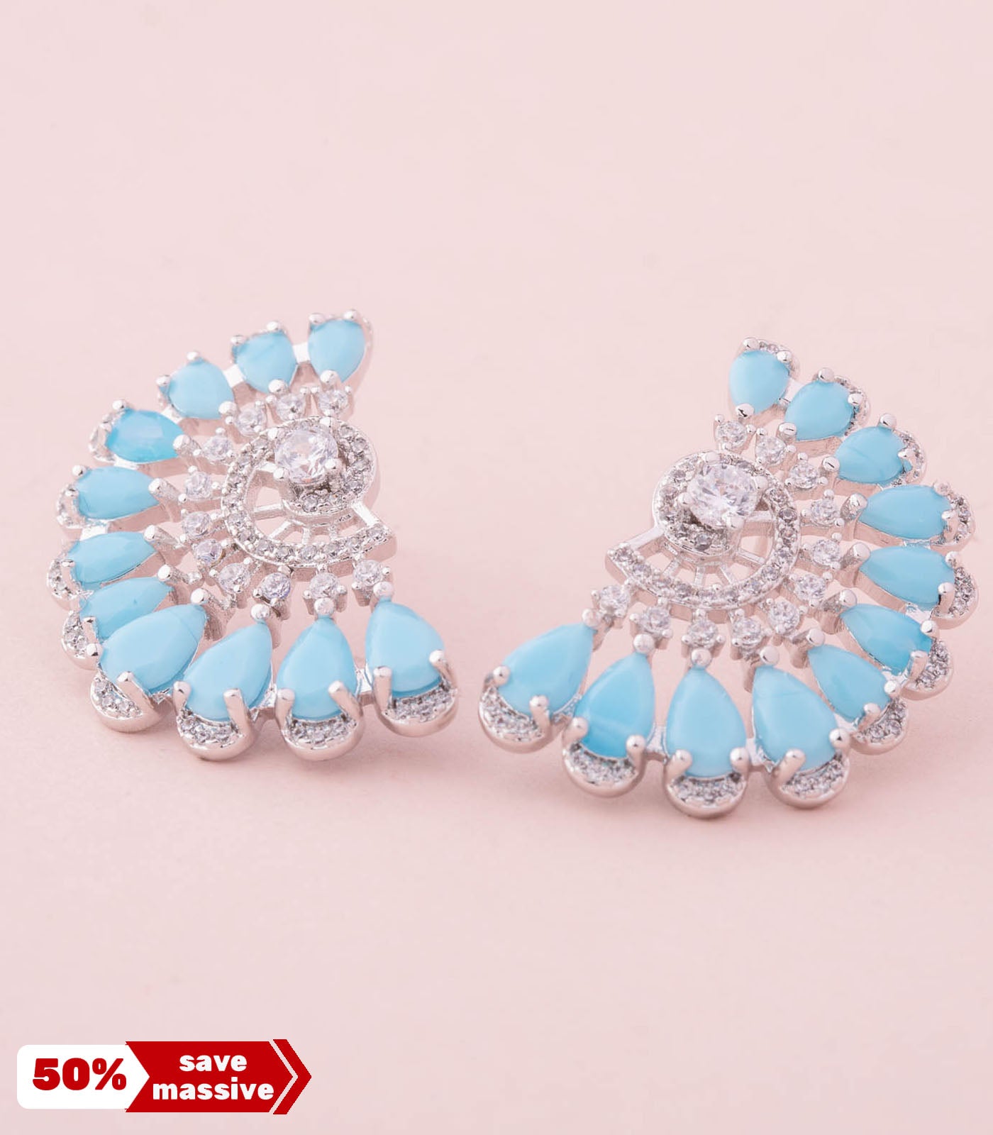 Joyful Blue Heaven Studs (Brass)