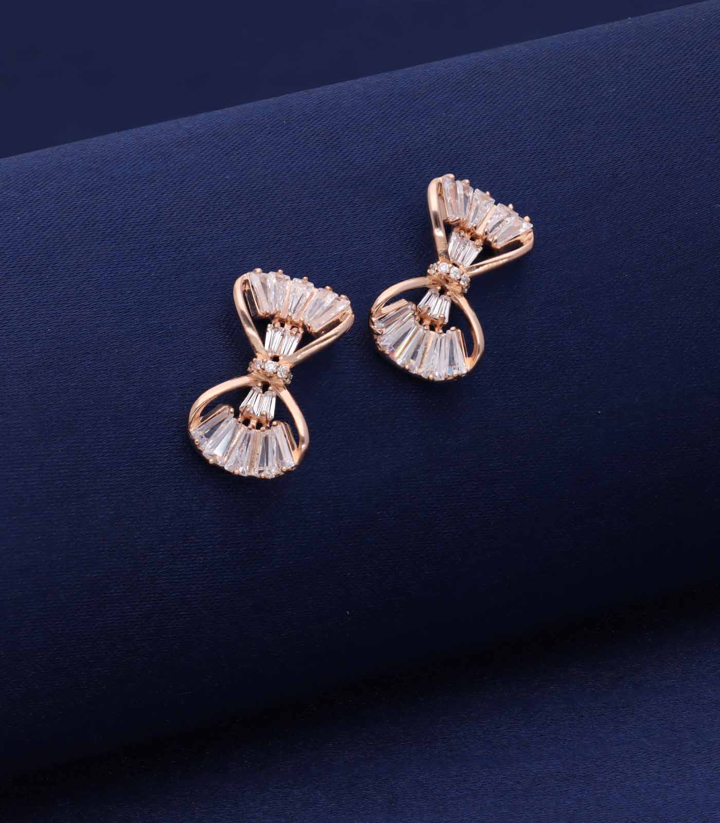 Classic bow shaped earrings(Silver)