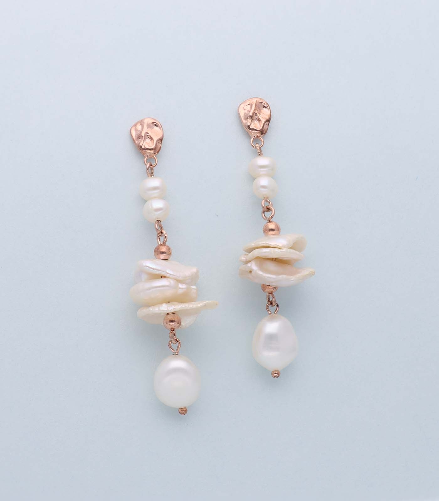 Classic layered earrings(Silver)