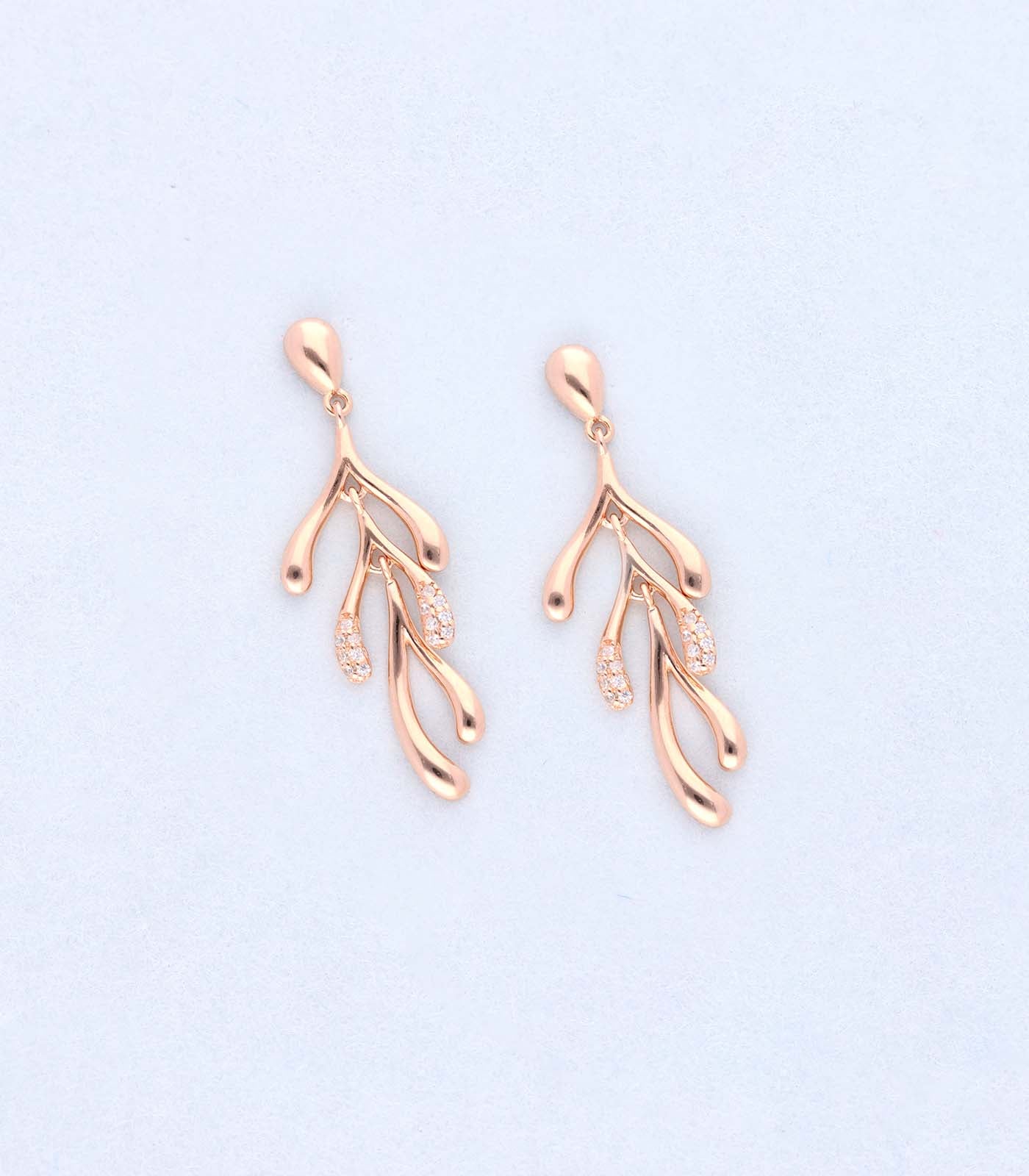 Classic leafy earrings(Silver)