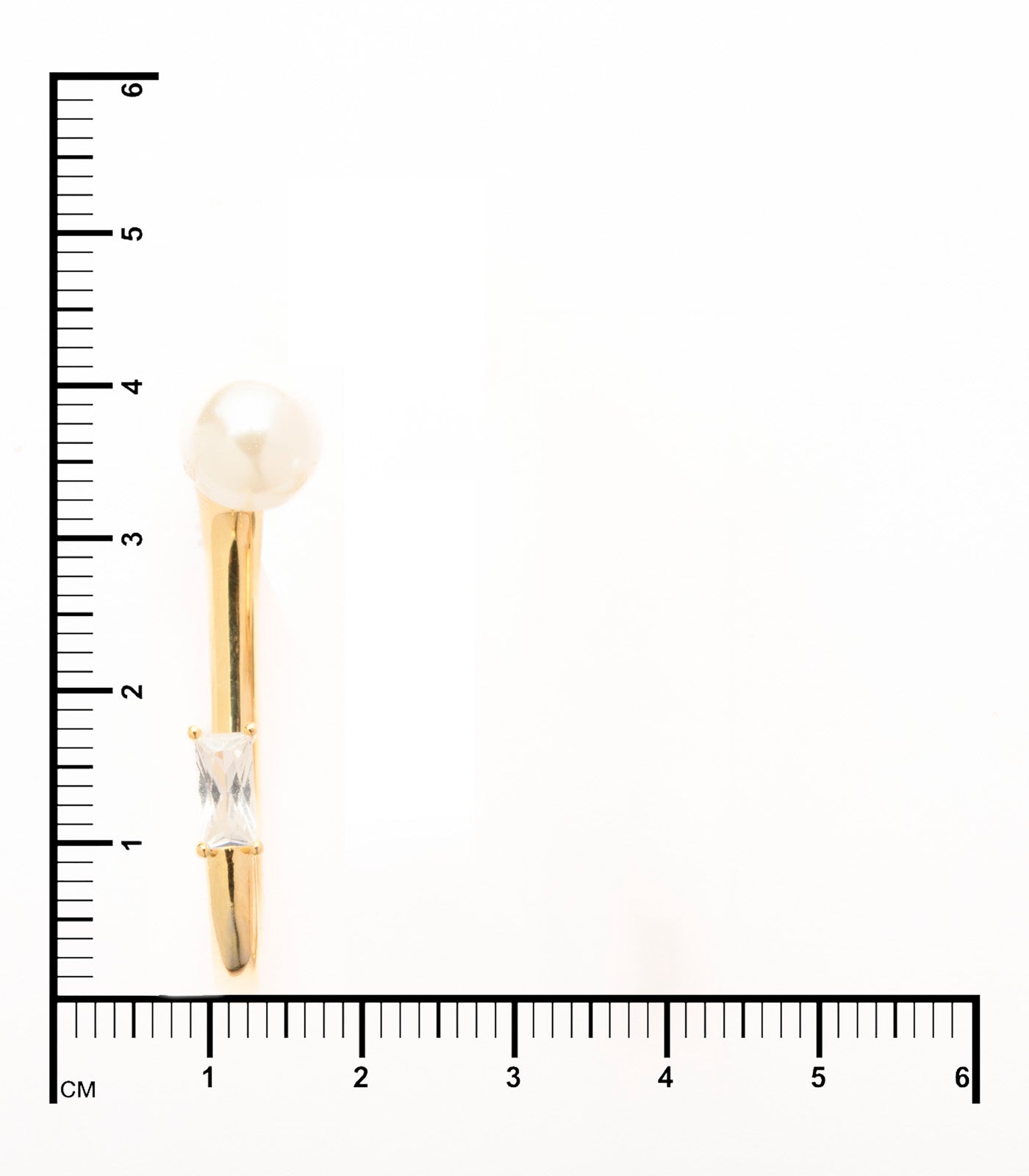 Classy Golden Hoop Of Pearls And Shiny Stones Earrings (Brass)