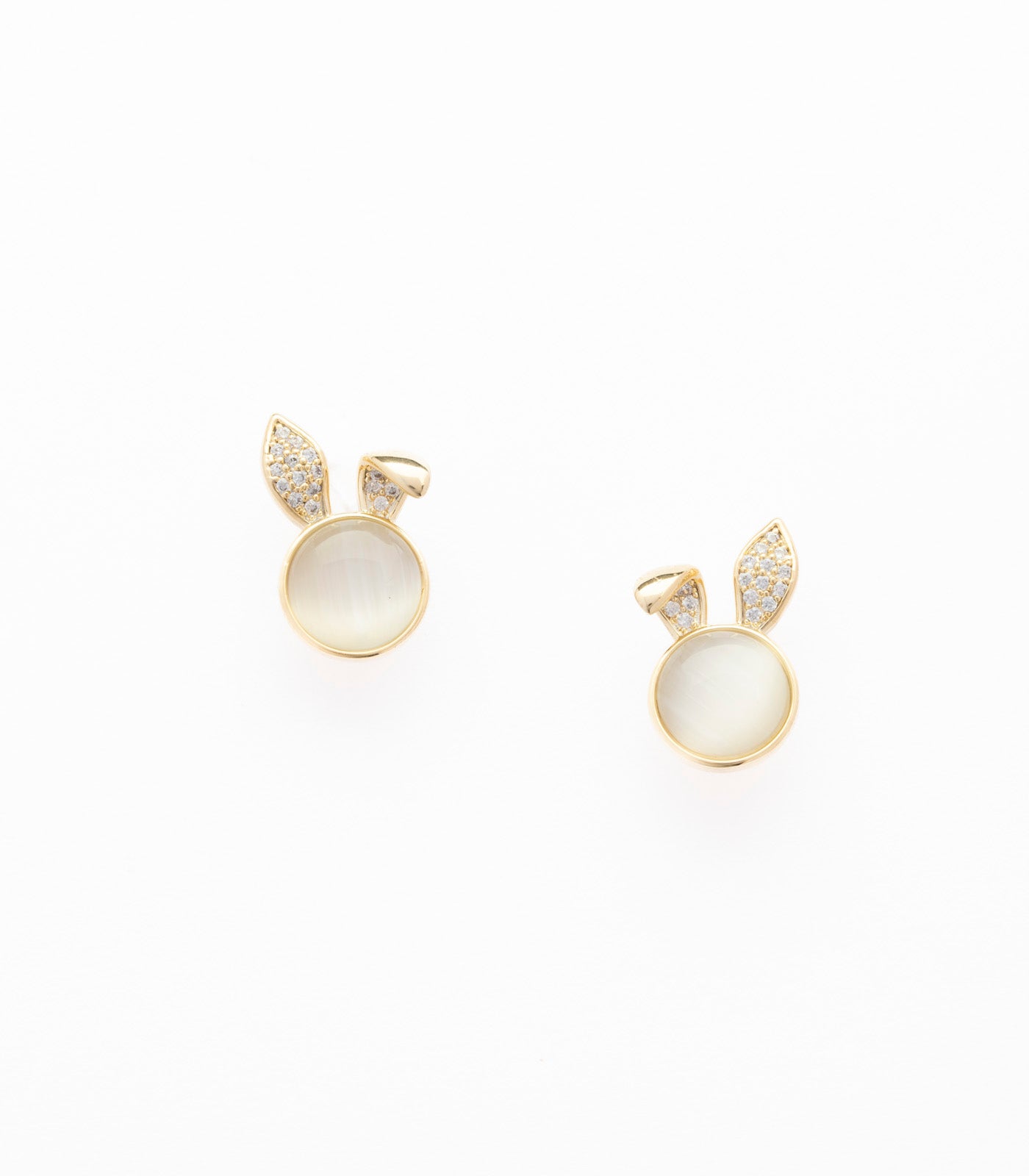 Crystal Bunny Studs (Brass)