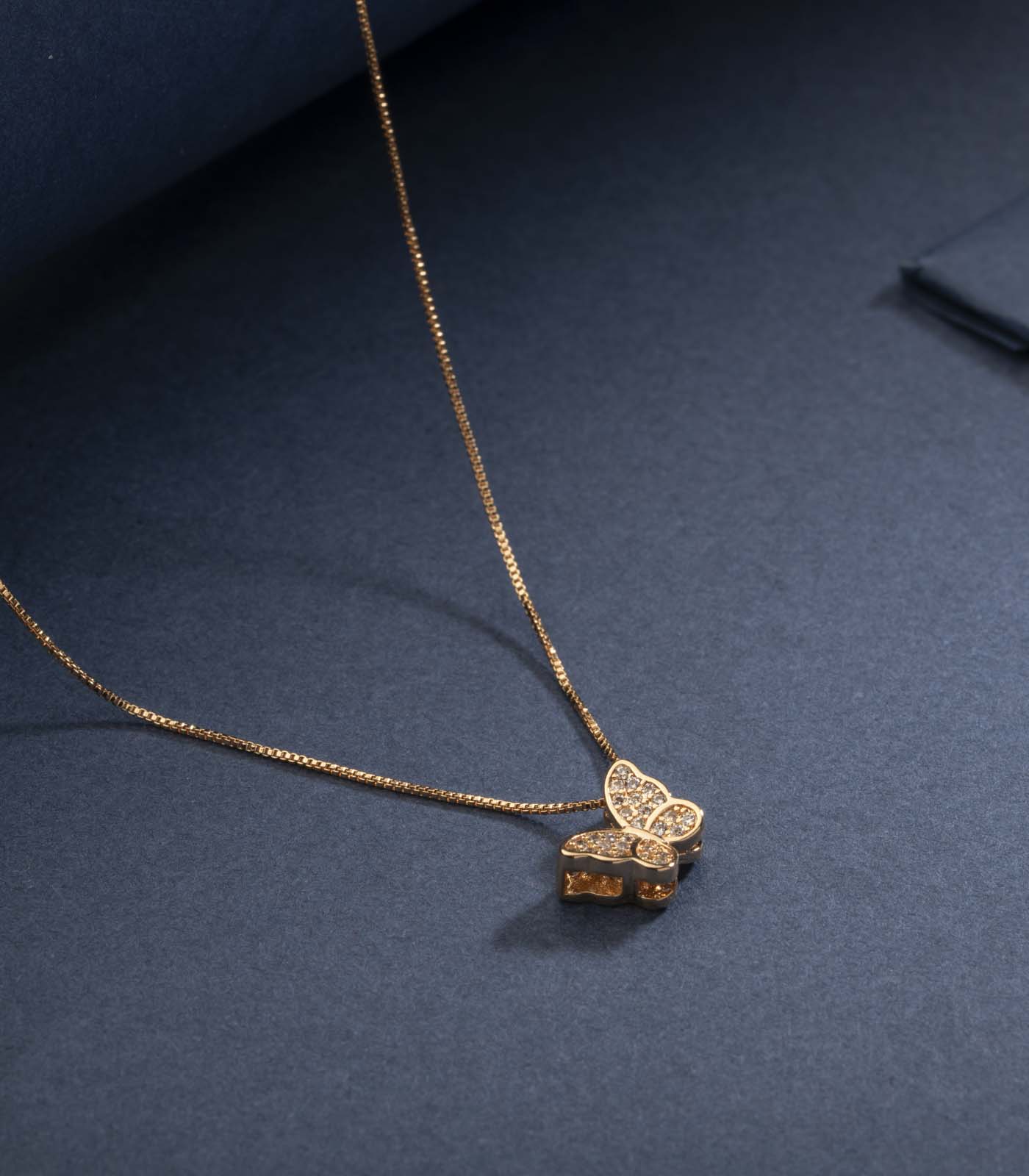 Crystal Butterfly Pendant (Brass)