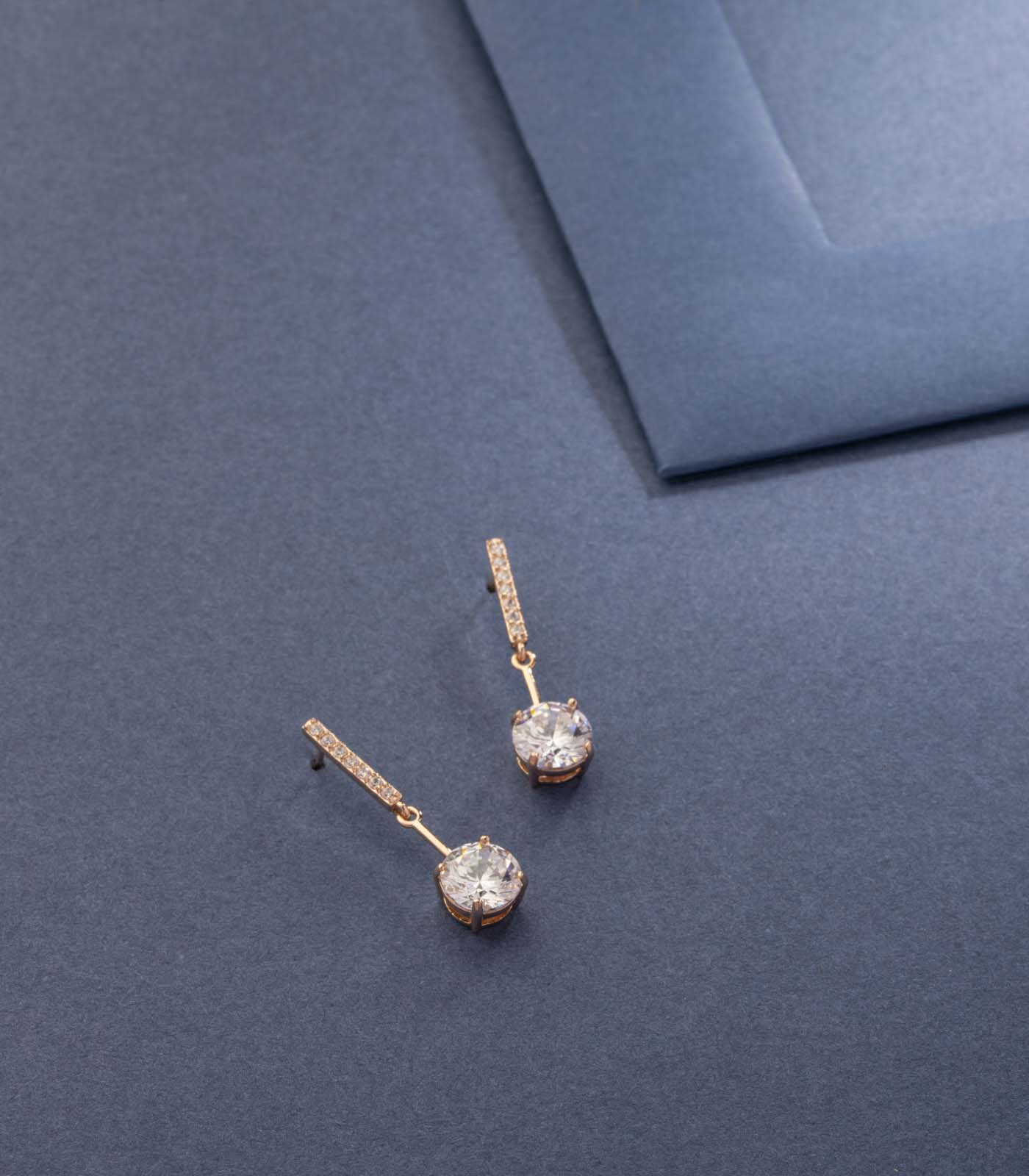 Crystal Stud Earrings (Brass)