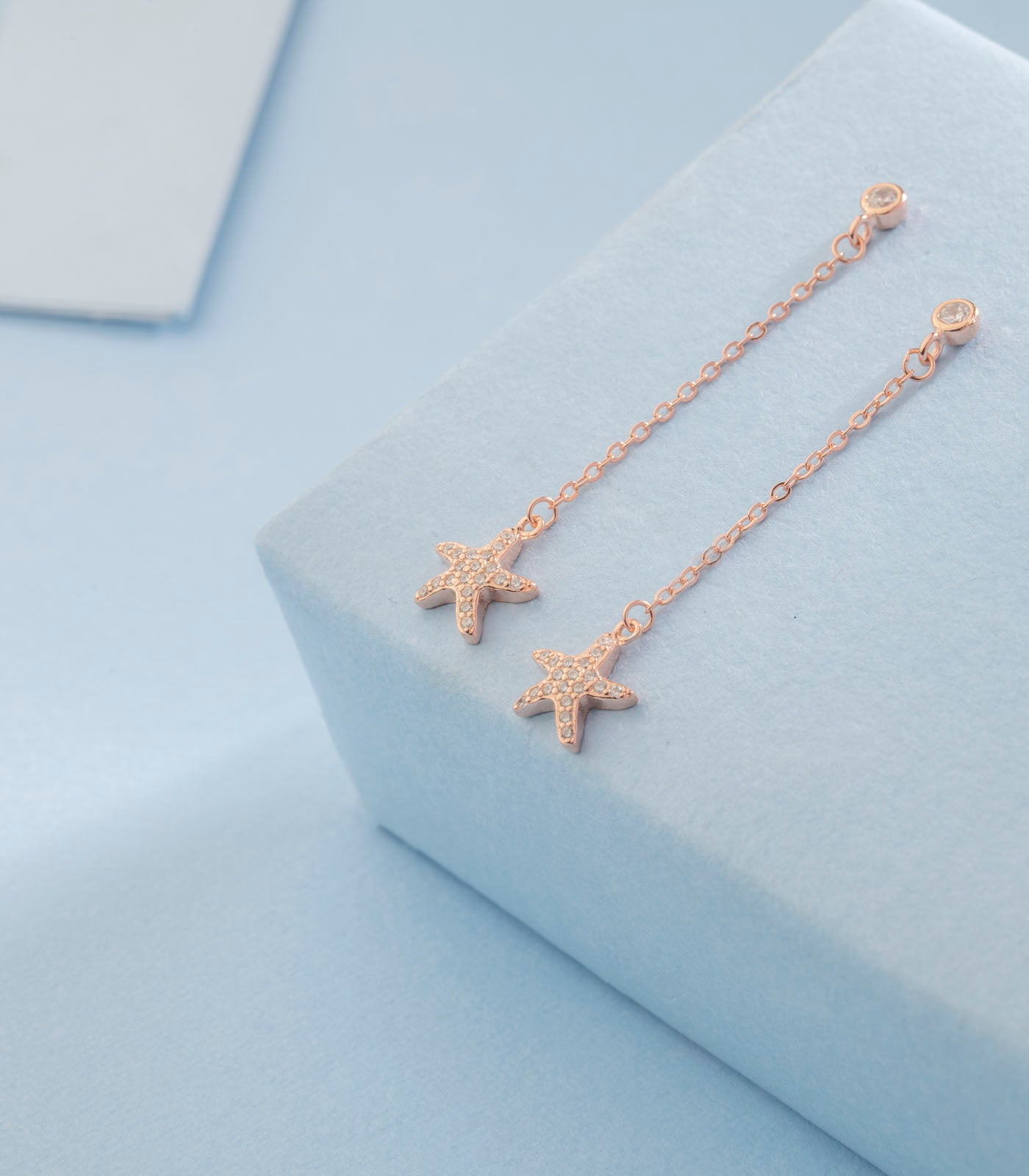 Crystal star earrings (Silver)