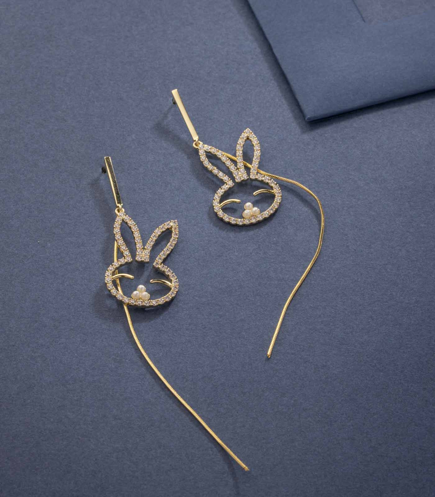 Cutesy Bunny Earrings (Brass)