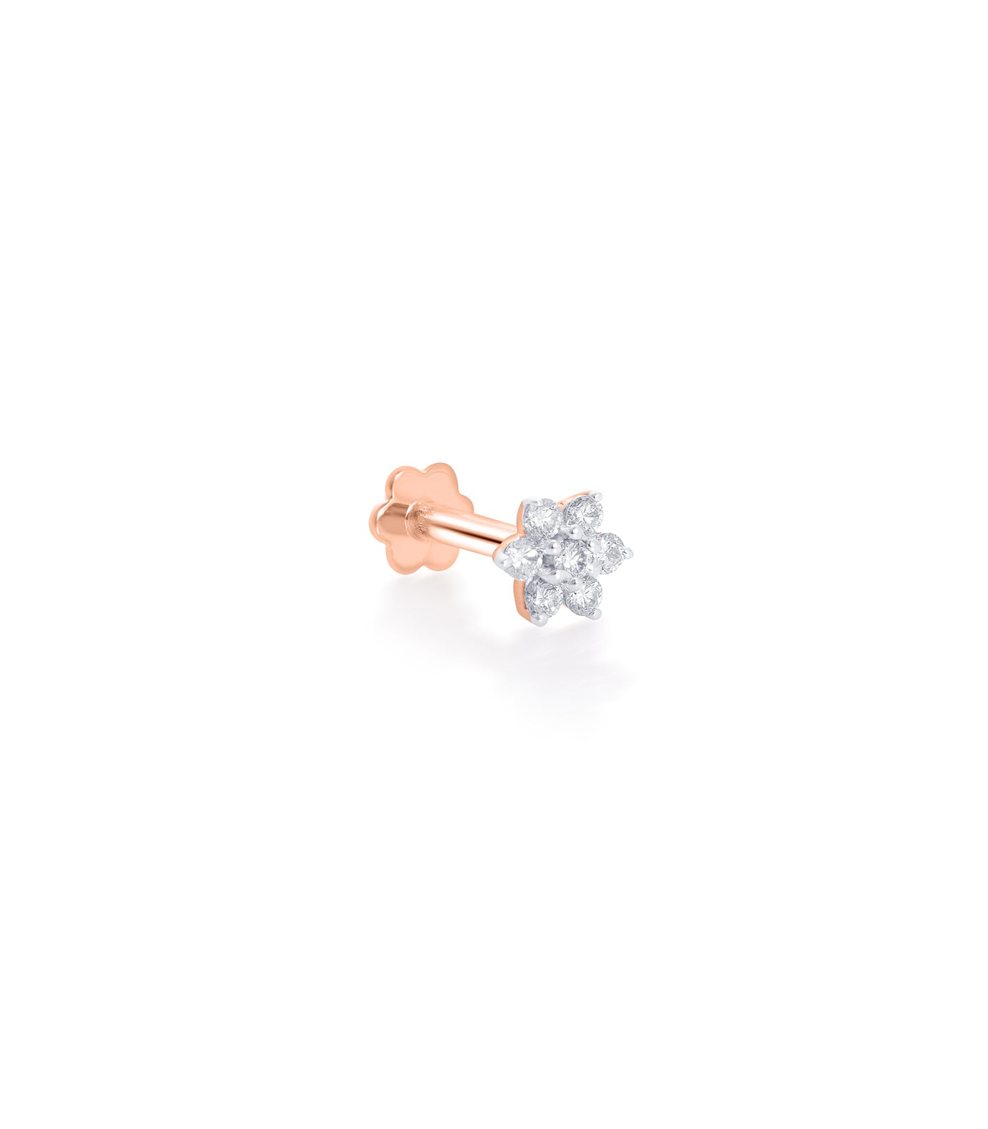 Diamond Flower Shaped Nosepin (Screw)
