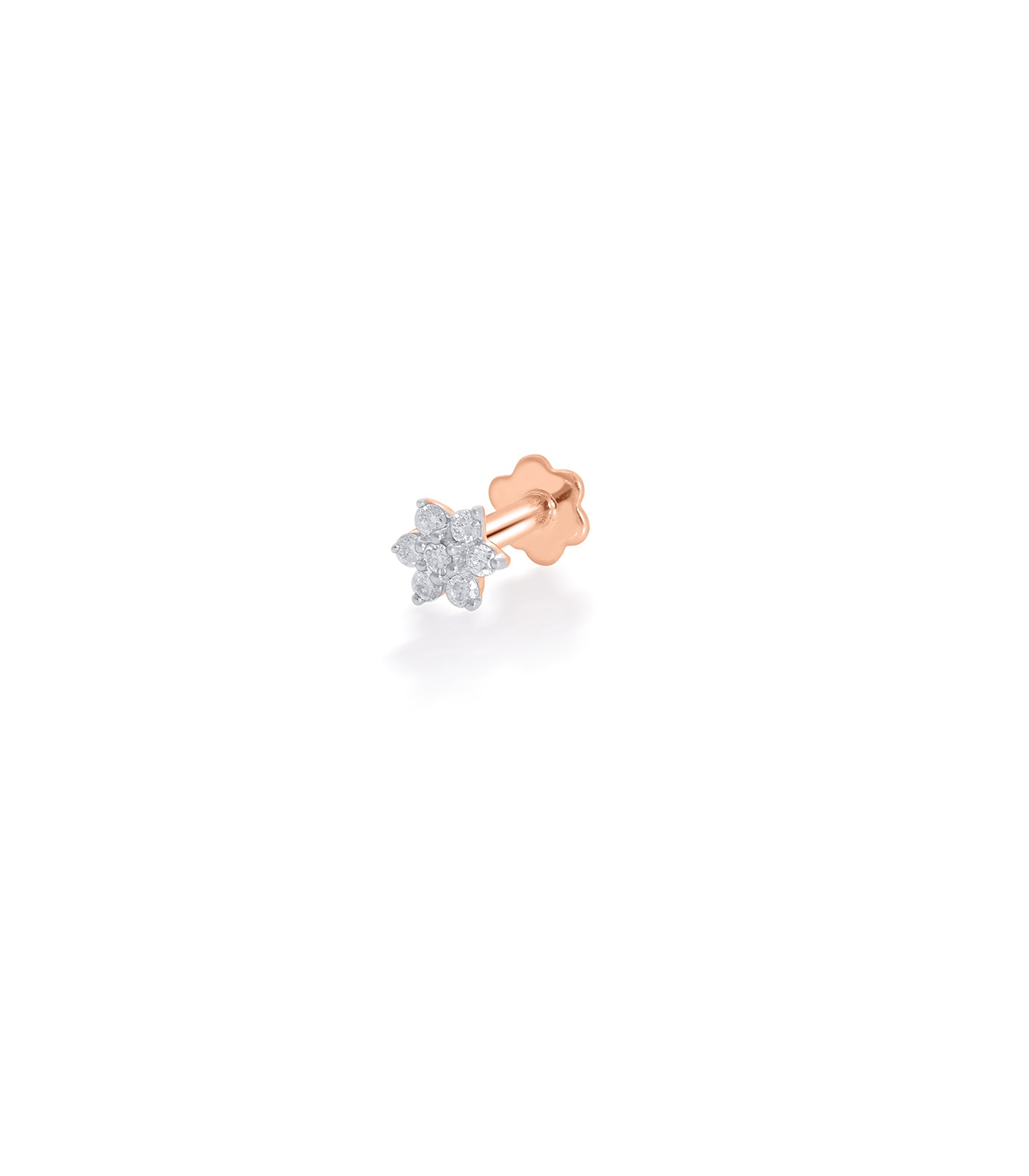 Diamond Flower Shaped Nosepin (Screw)