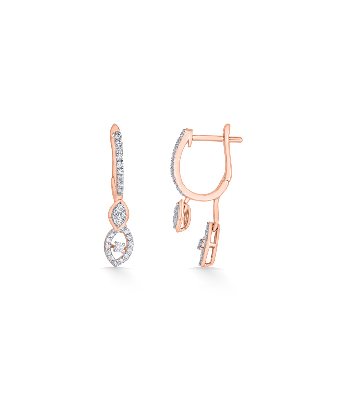 Diamond Dual Dangling Drops Tops