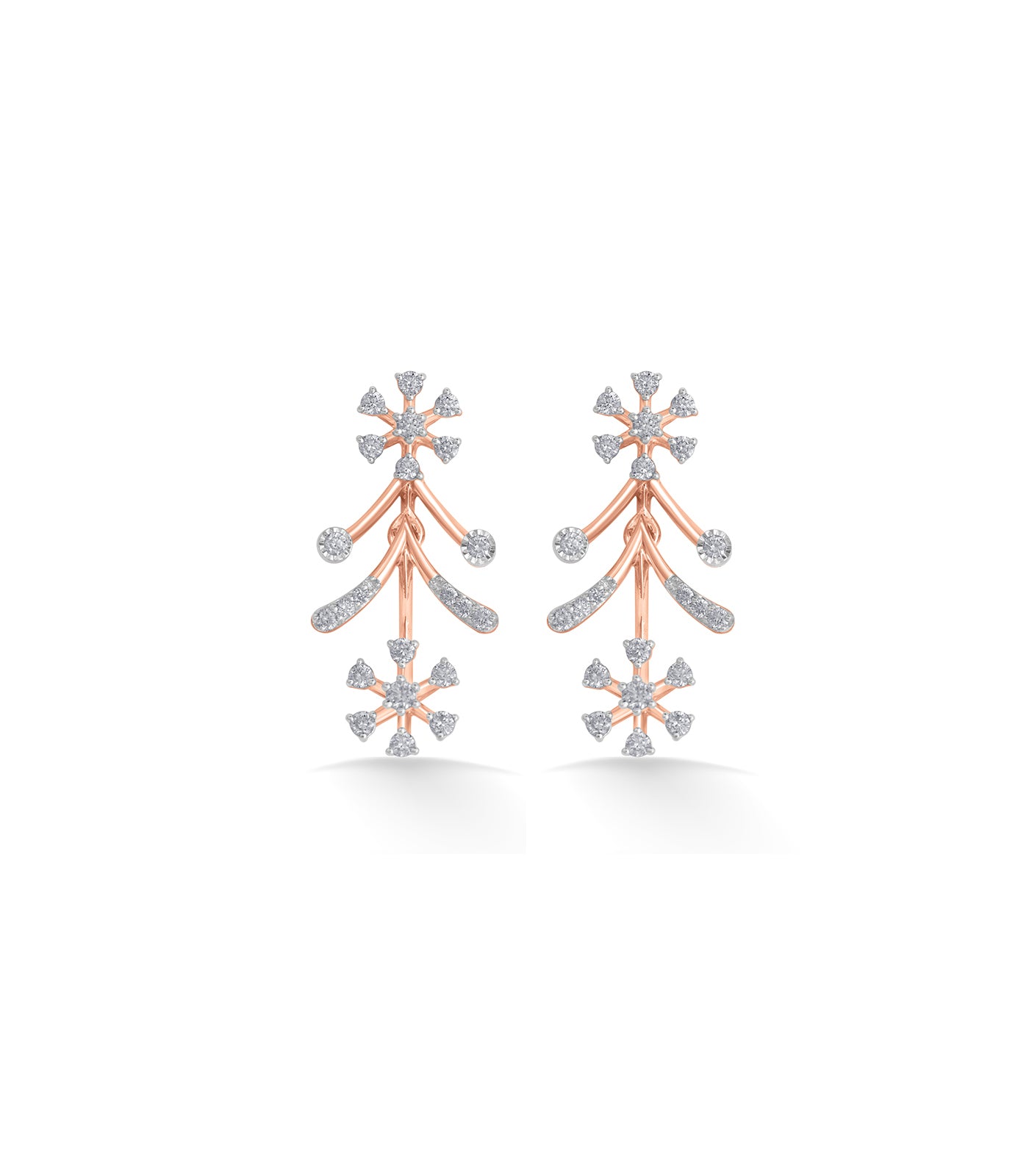 Diamond Floral Garland Necklace Set- Earrings