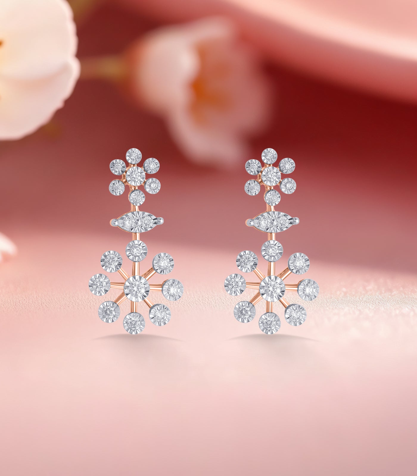 Diamond Kudi Shaped Necklace Set- Earrings