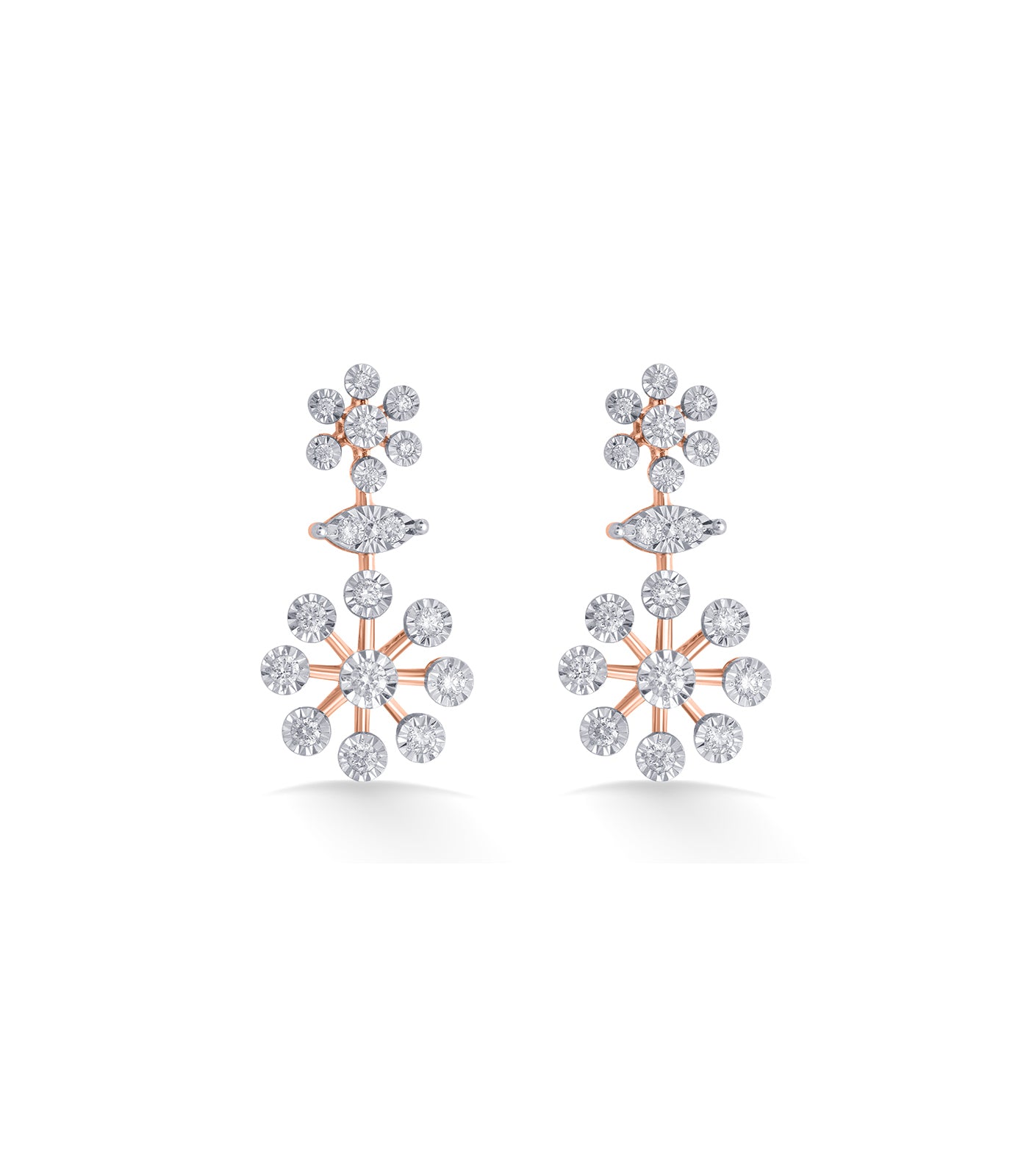 Diamond Kudi Shaped Necklace Set- Earrings