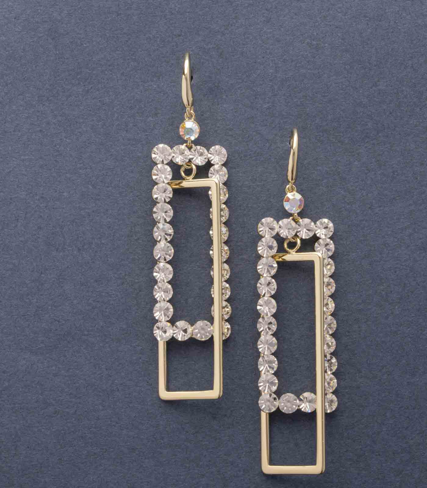 Elegent Crystal Earring (Brass)