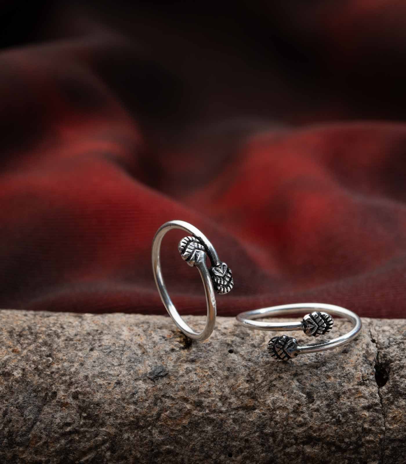 Fancy Toe Rings (Silver)