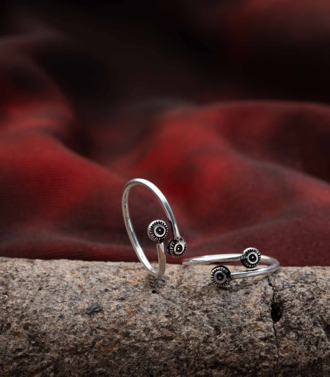 Fancy Toe Rings (Silver)