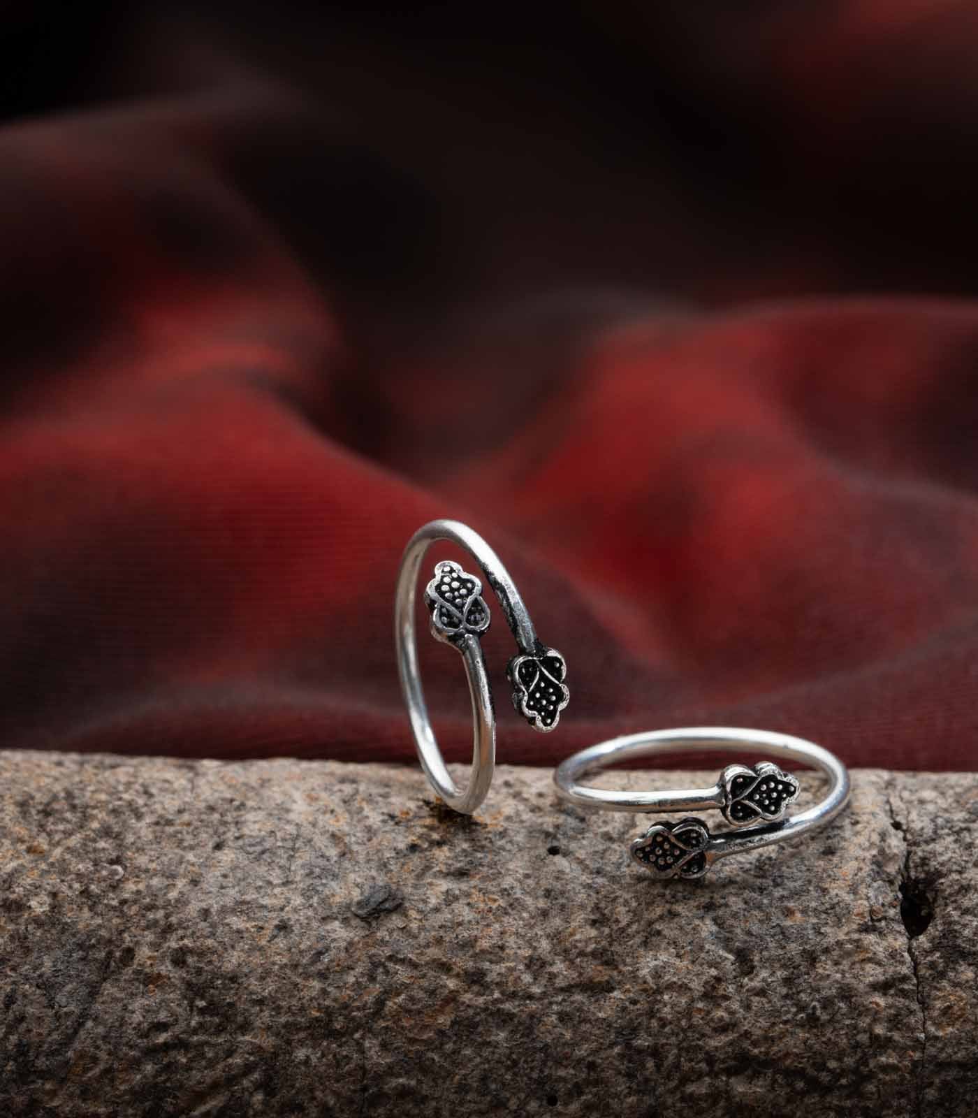 Fancy Toe Rings (Silver)