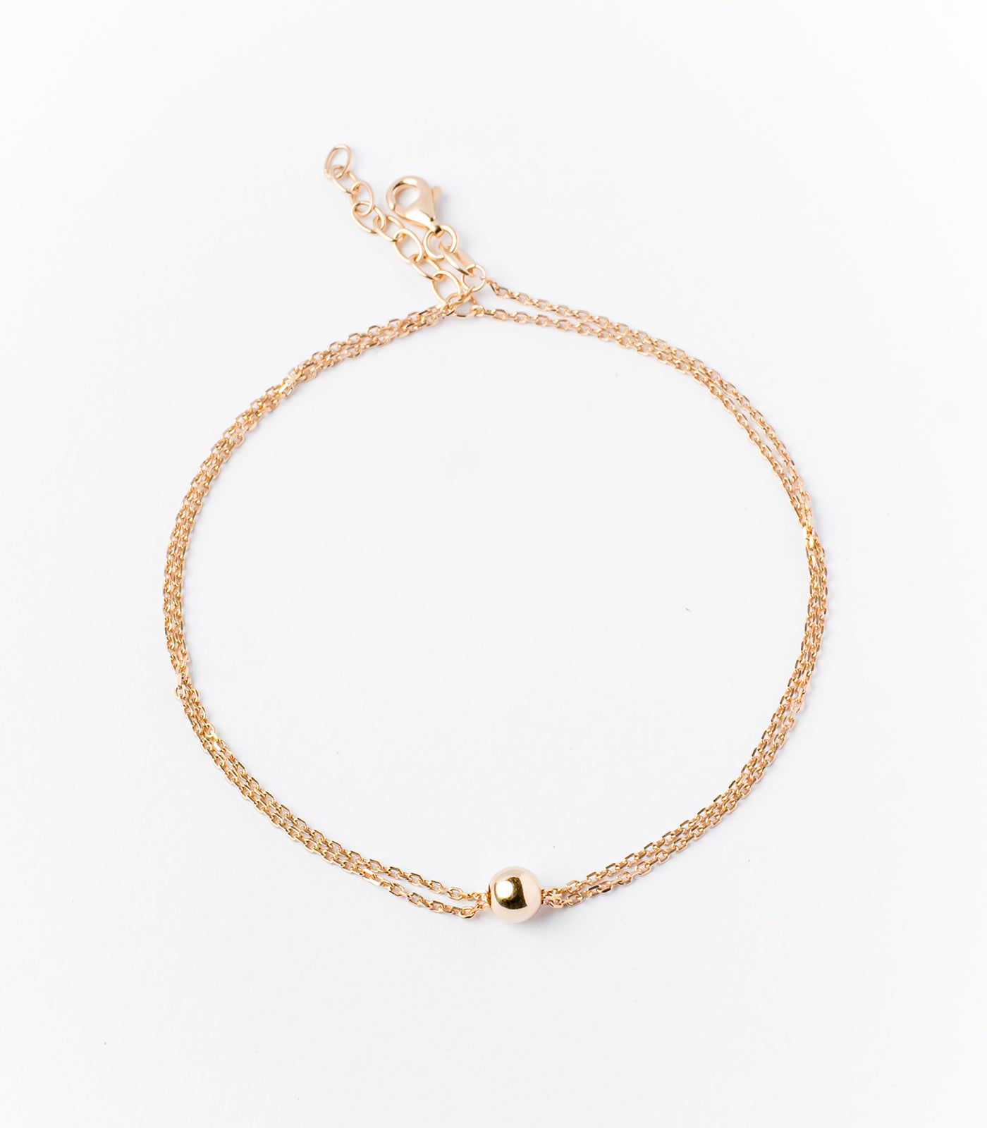 Dual Layered Gold Colored Anklet (Silver)