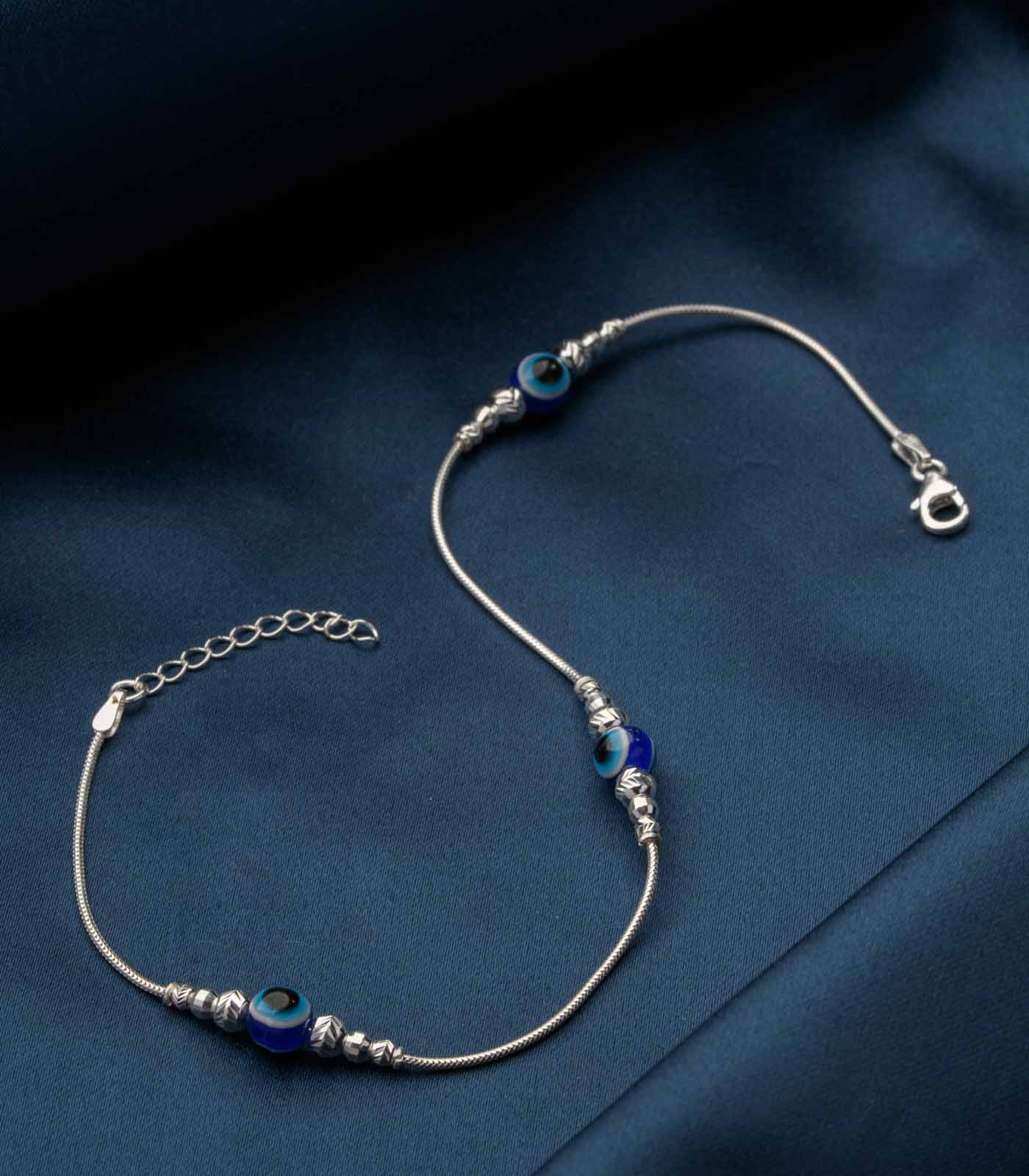 Blue Eye Anklet (Silver)