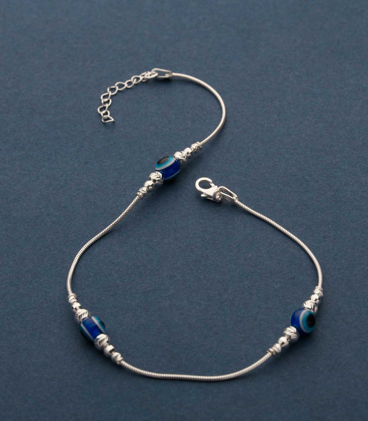 Blue Eye Anklet (Silver)