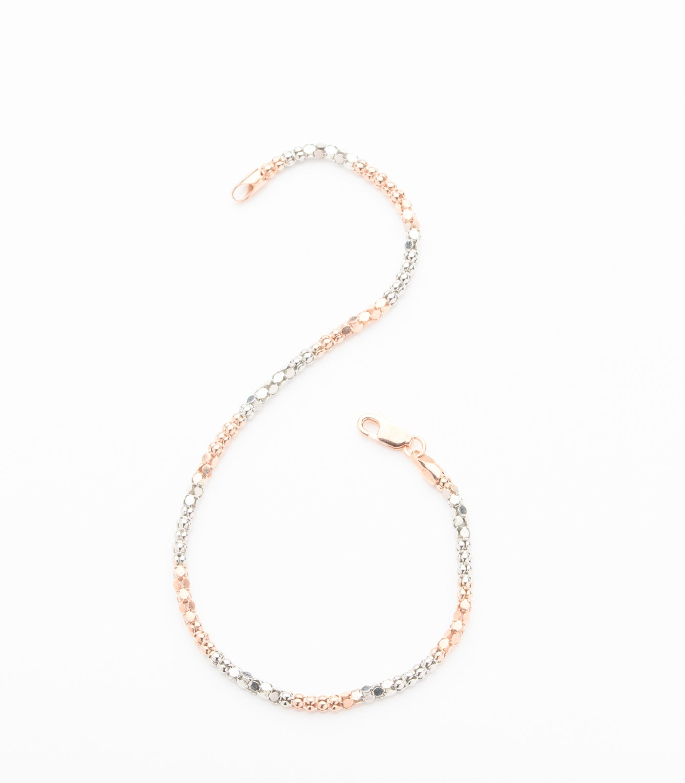 Textured Mix Metal Anklet (Silver)