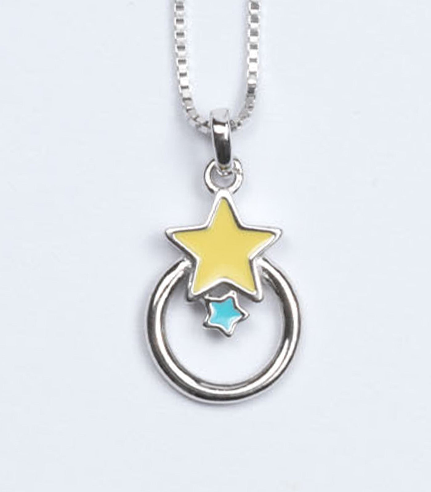 Dual Star Necklace (Silver)