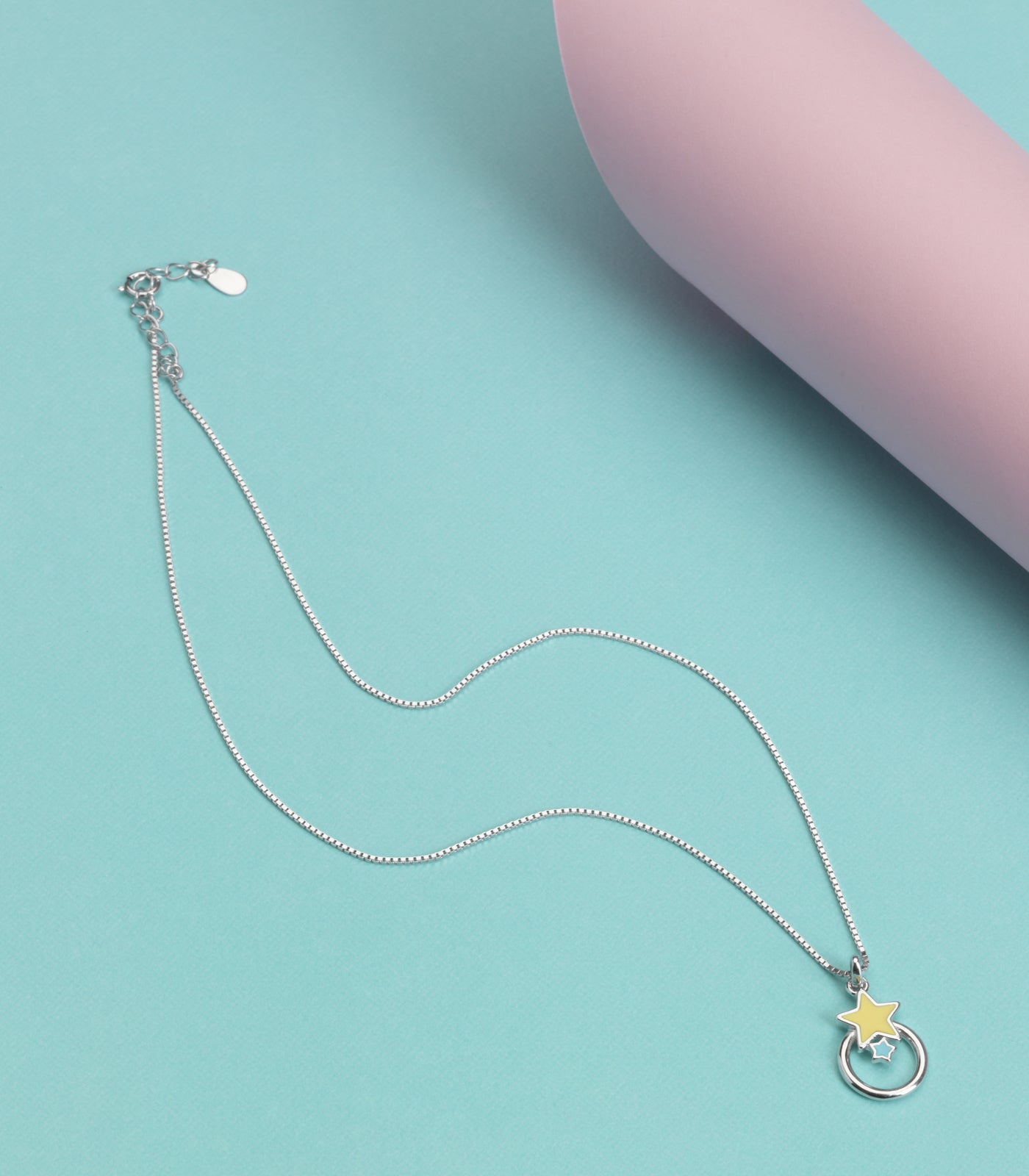 Dual Star Necklace (Silver)
