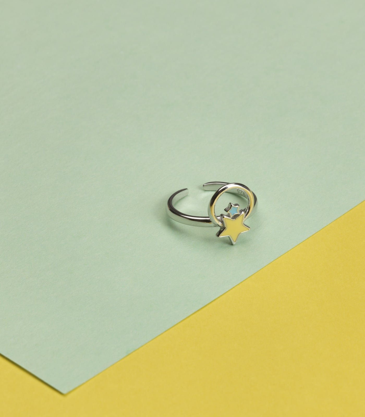 Dual Star Finger Ring (Silver)
