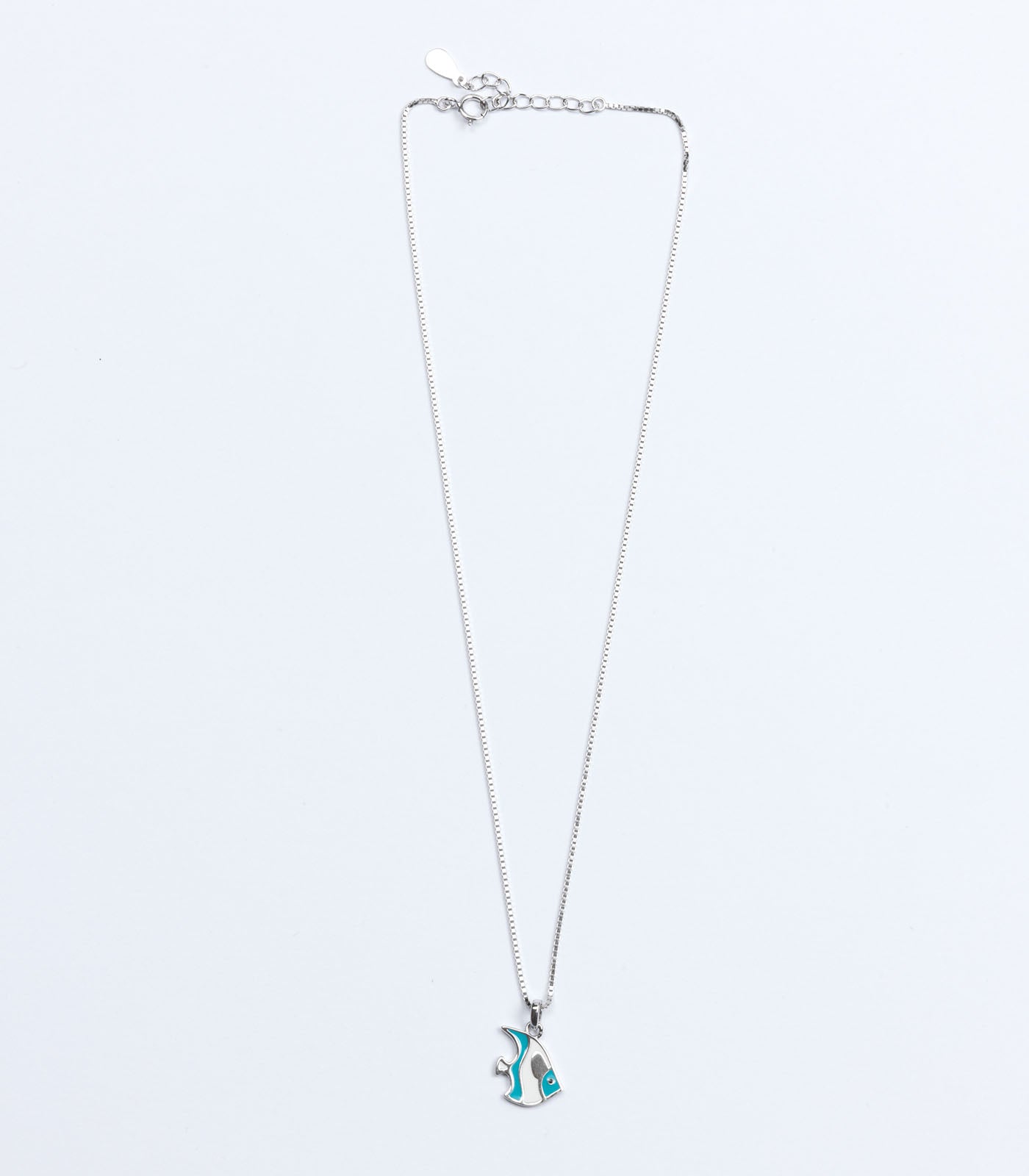 Blue Fish Necklace (Silver)
