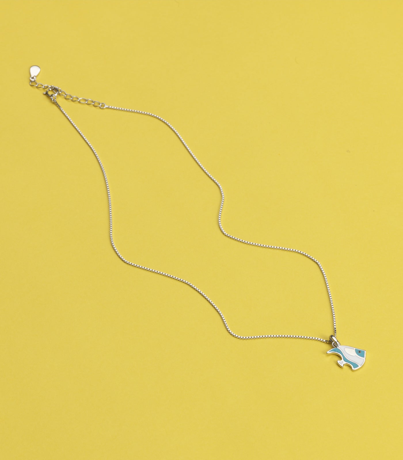 Blue Fish Necklace (Silver)