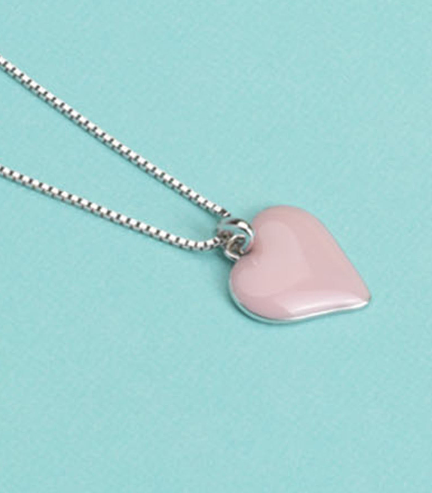 Pink Heart Necklace (Silver)