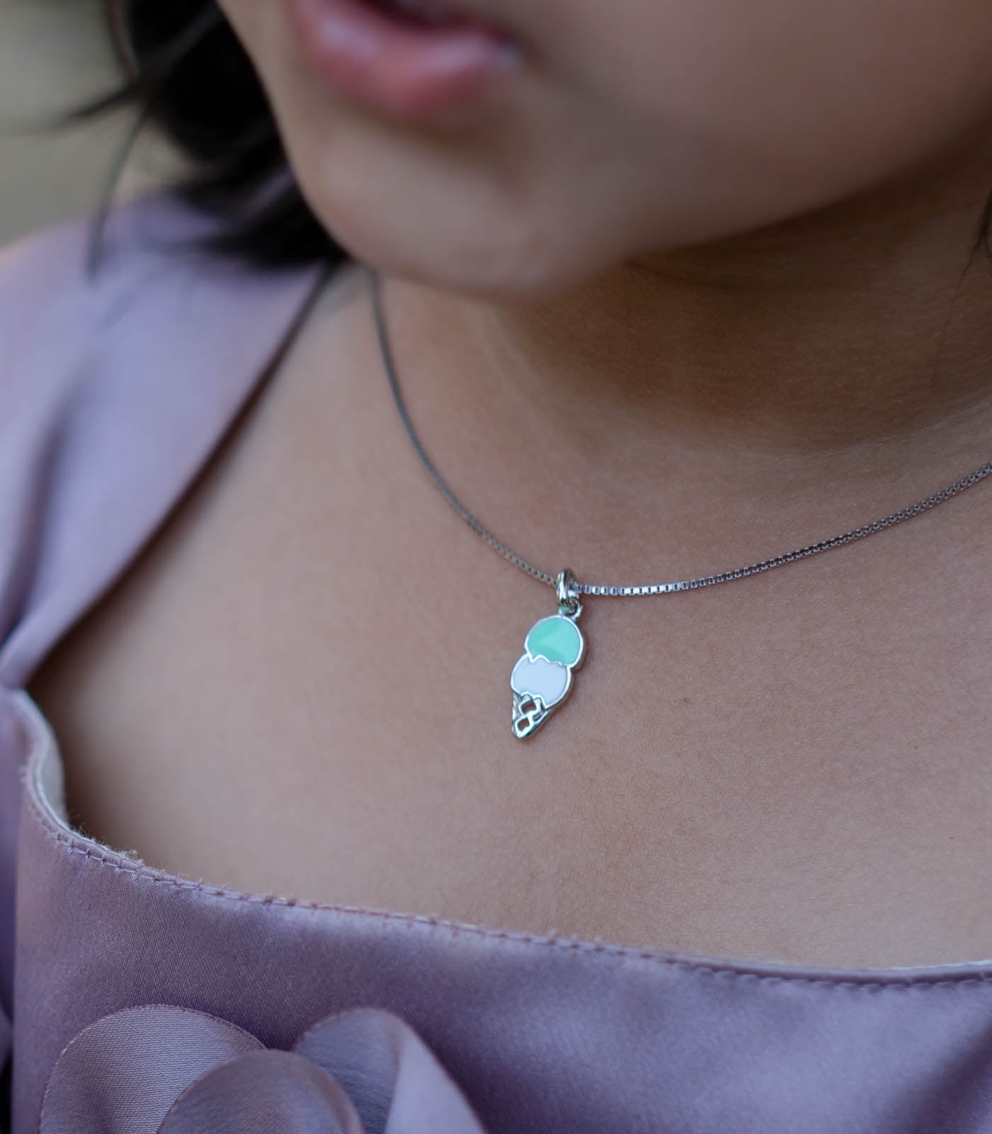 Double Scoop Necklace (Silver)